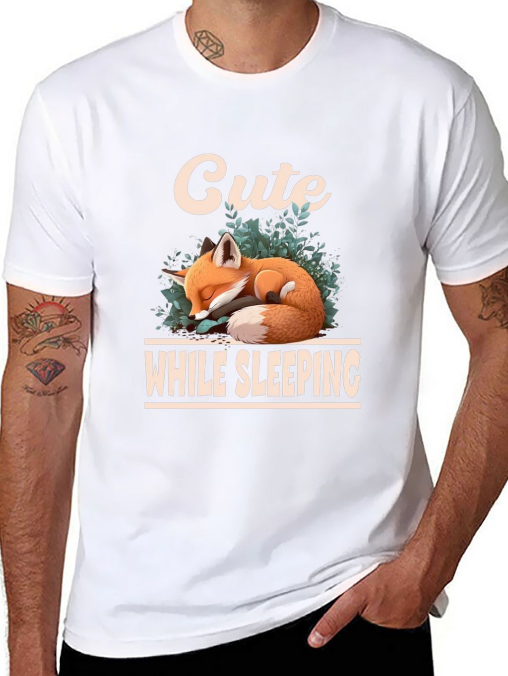 Cute Sleeping Fox Graphic T-Shirt