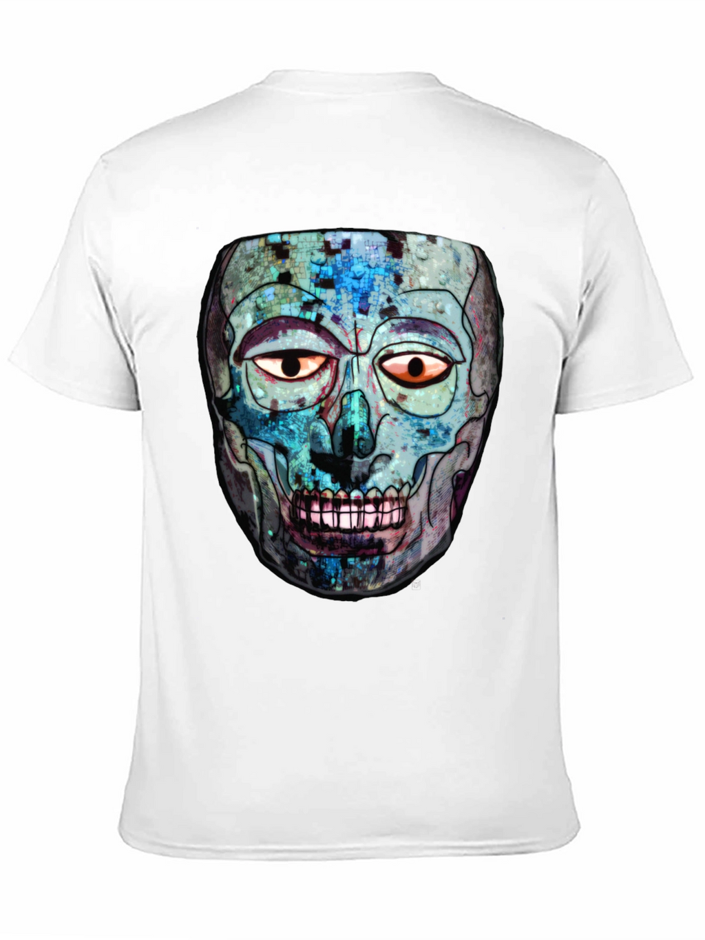 Abstract Skull Graphic Print Crew Neck T-Shirt