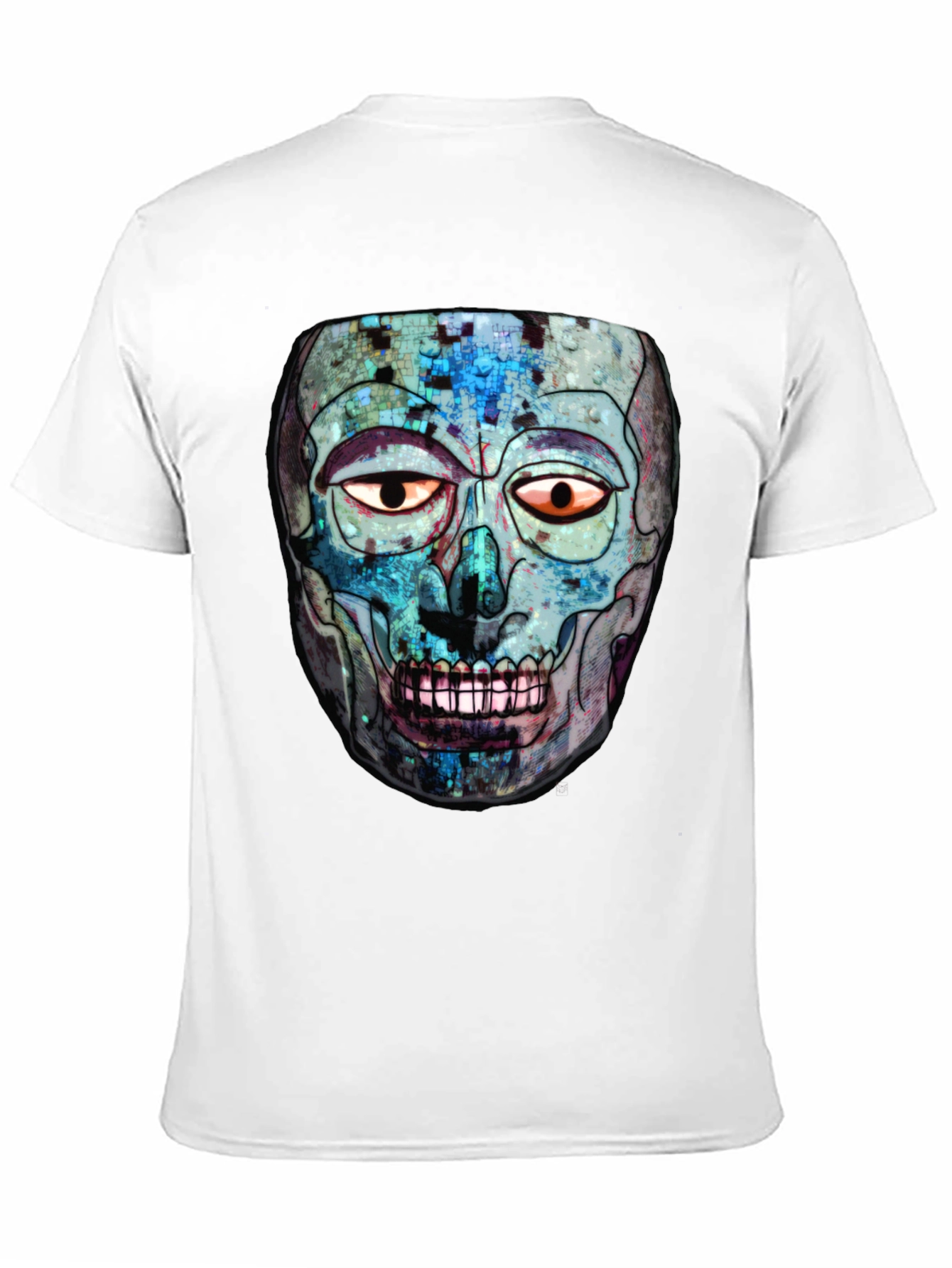 Abstract Skull Graphic Print Crew Neck T-Shirt