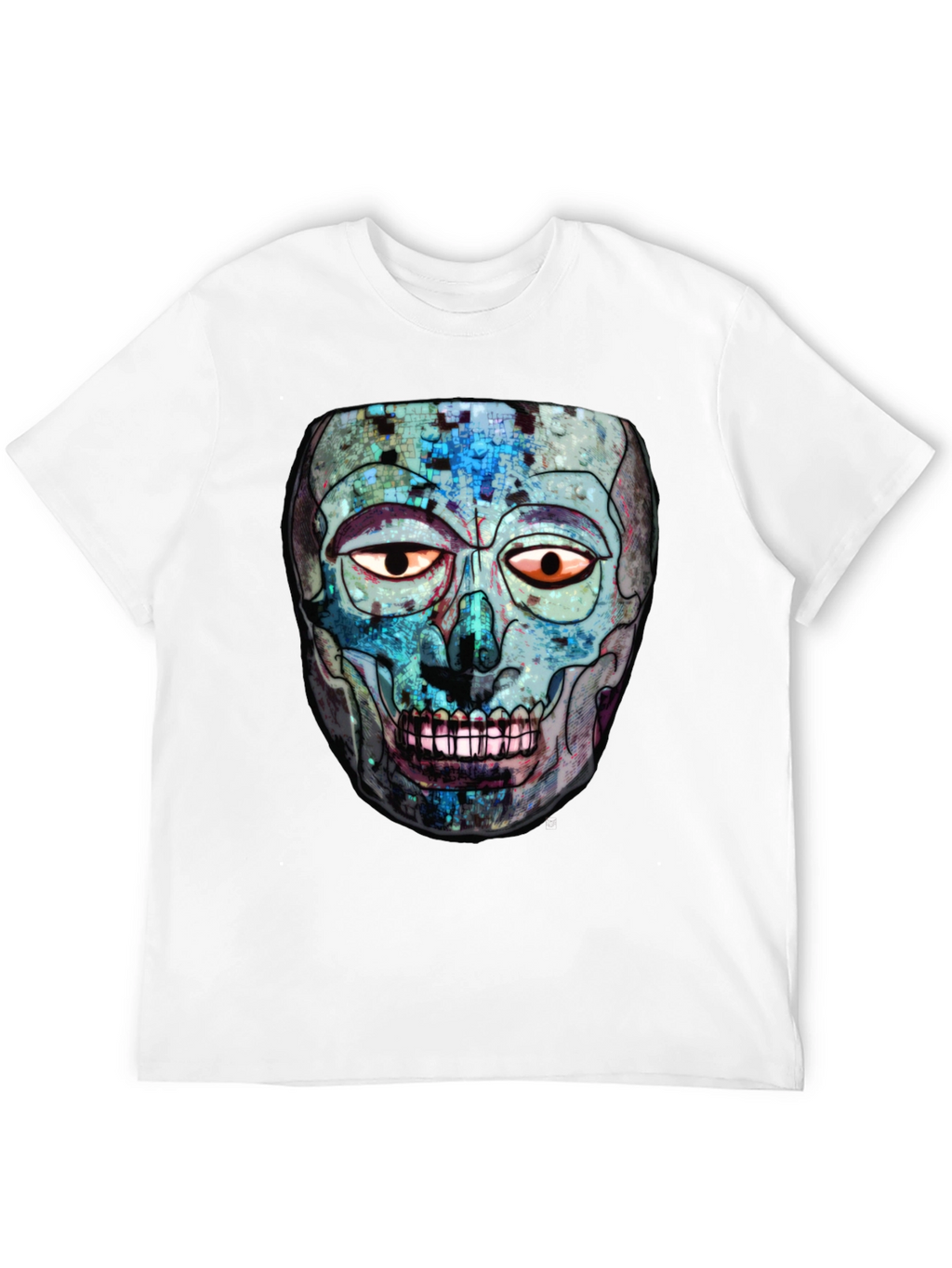 Abstract Skull Graphic Print Crew Neck T-Shirt