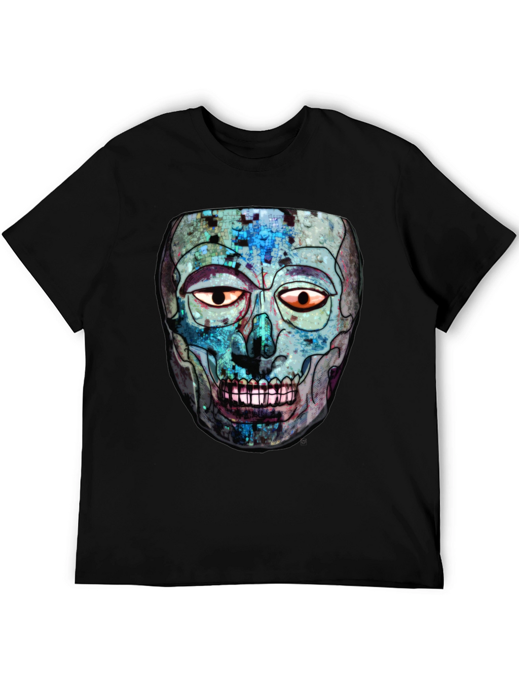 Abstract Skull Graphic Print Crew Neck T-Shirt