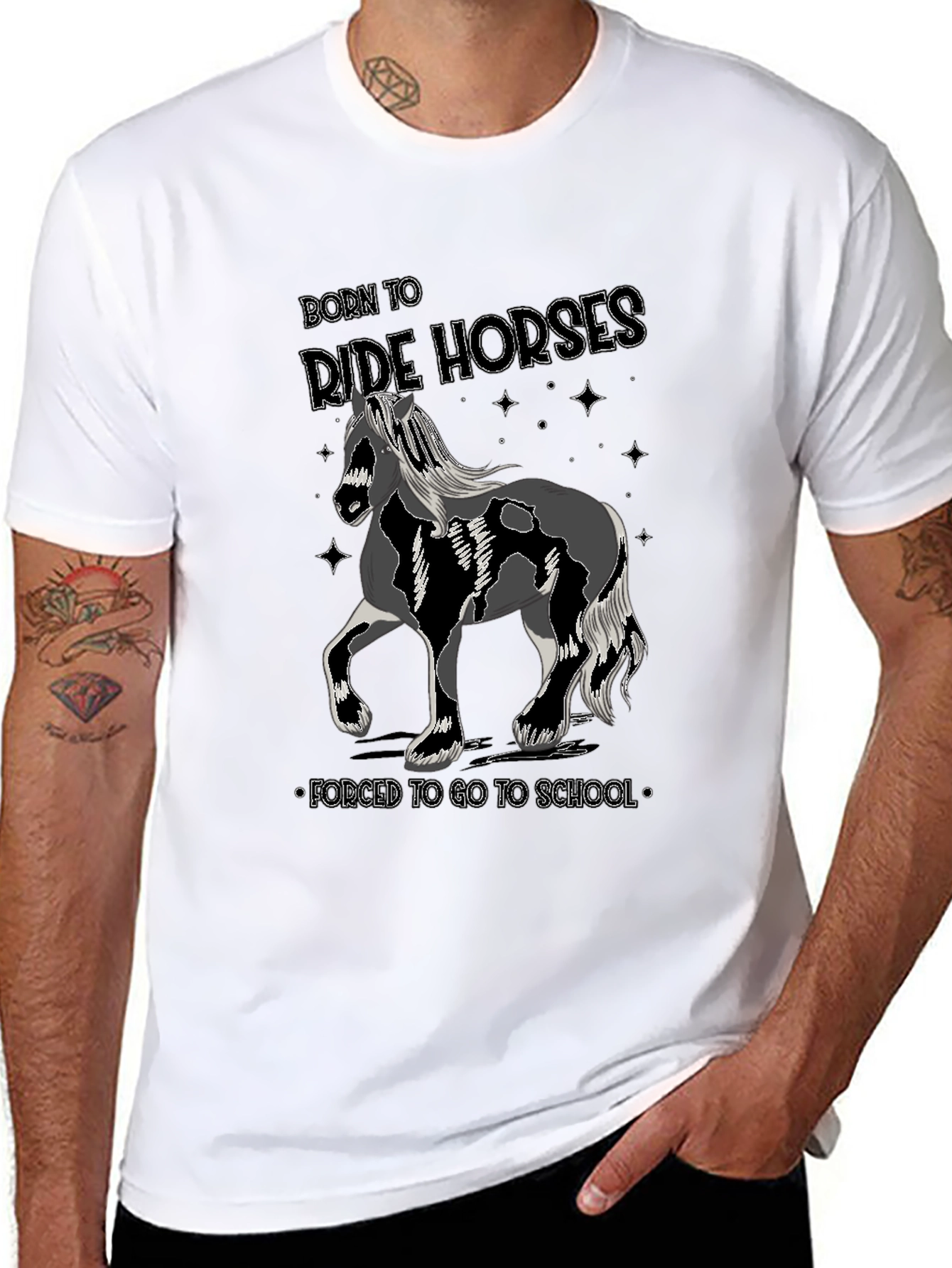 Born to Ride Horses Mens T-Shirt