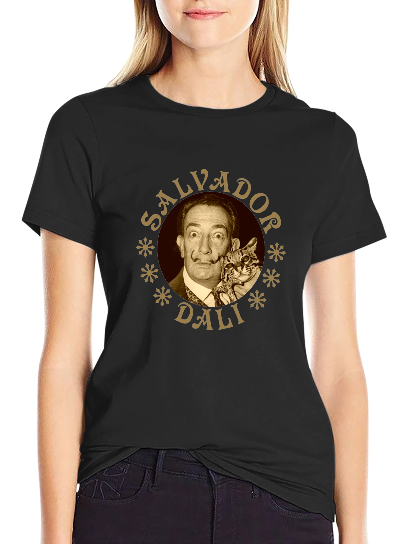 Salvador Dali T-Shirt - Surreal Cat Portrait Tee