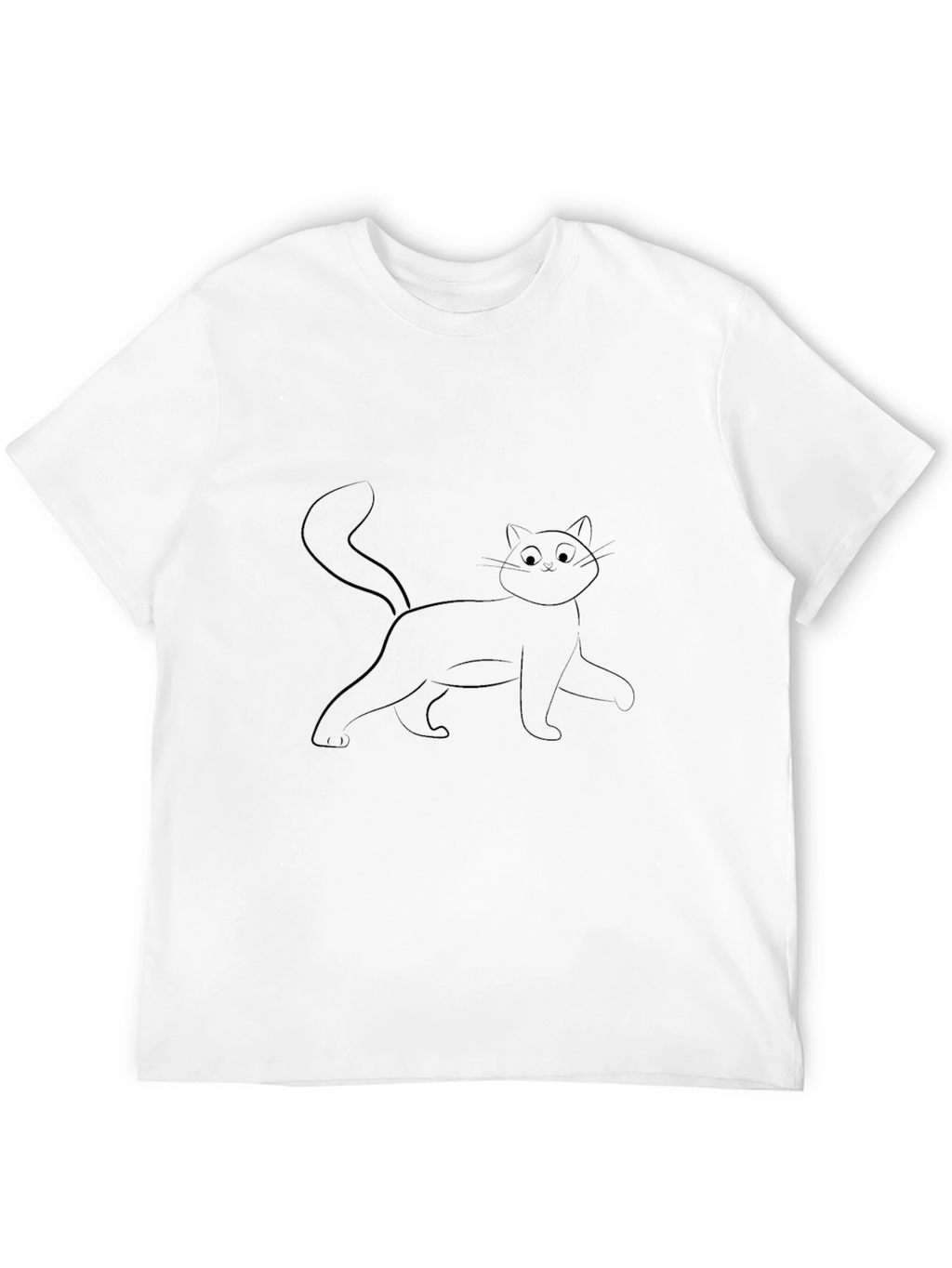 Black Cat Outline Graphic T-Shirt