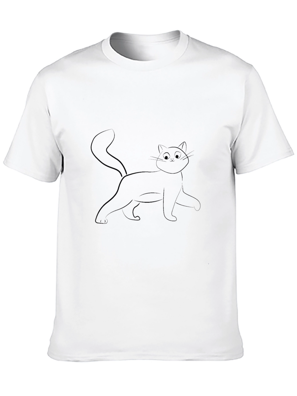 Black Cat Outline Graphic T-Shirt