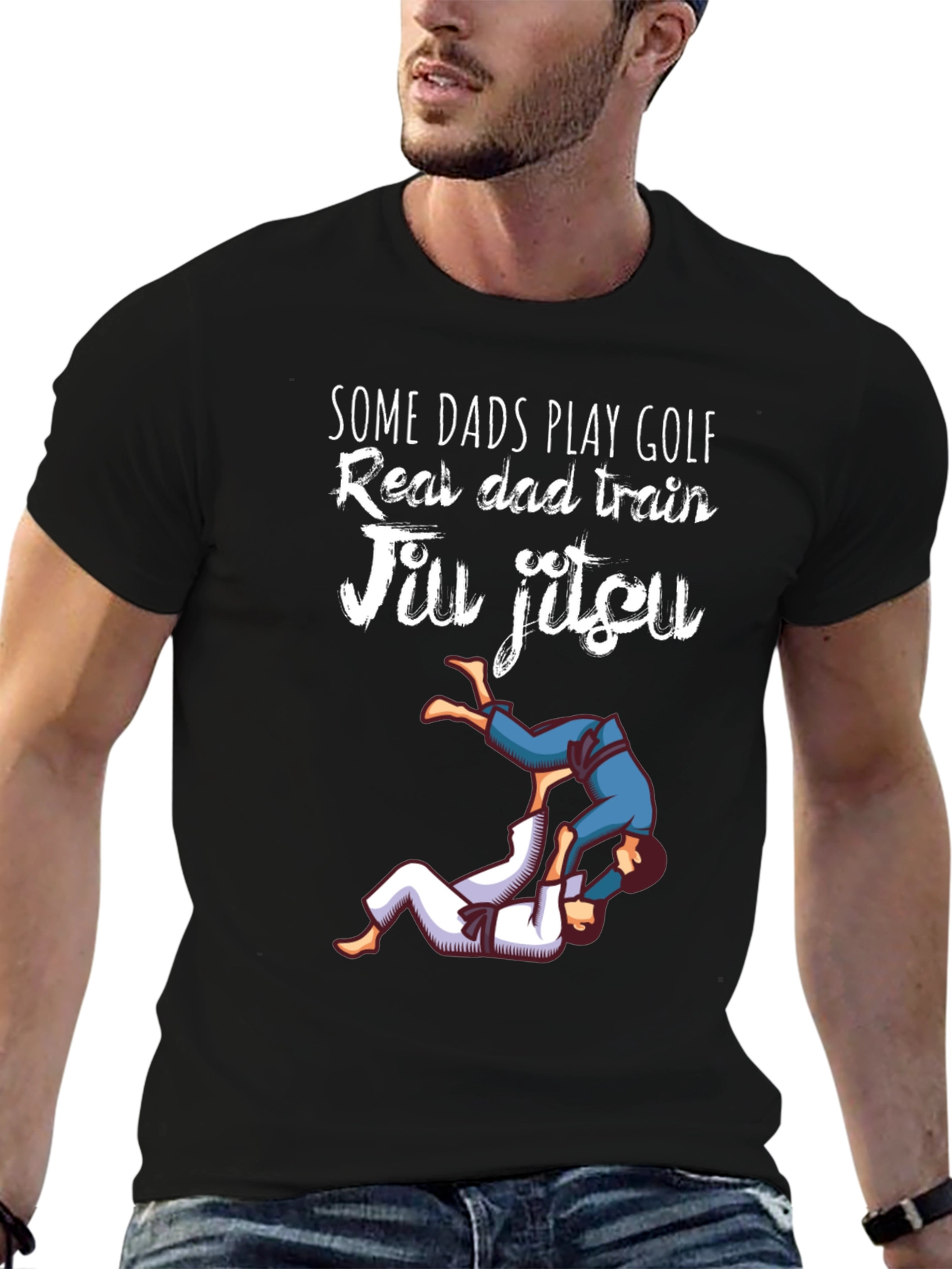Jiu Jitsu Dad T-Shirt: Real Dads Train
