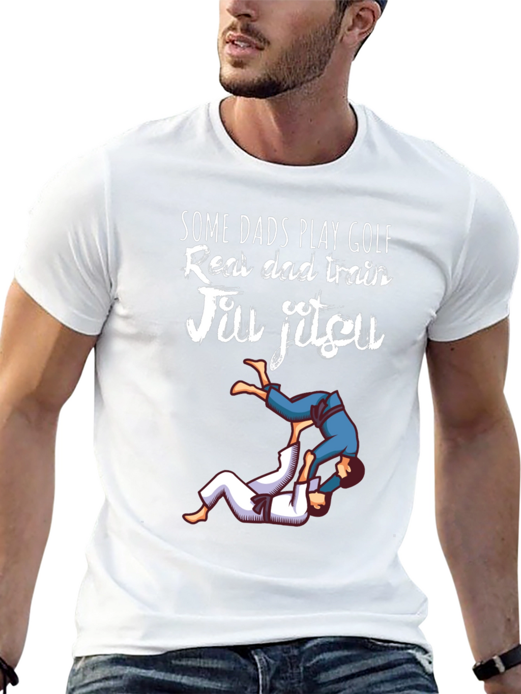 Jiu Jitsu Dad T-Shirt: Real Dads Train