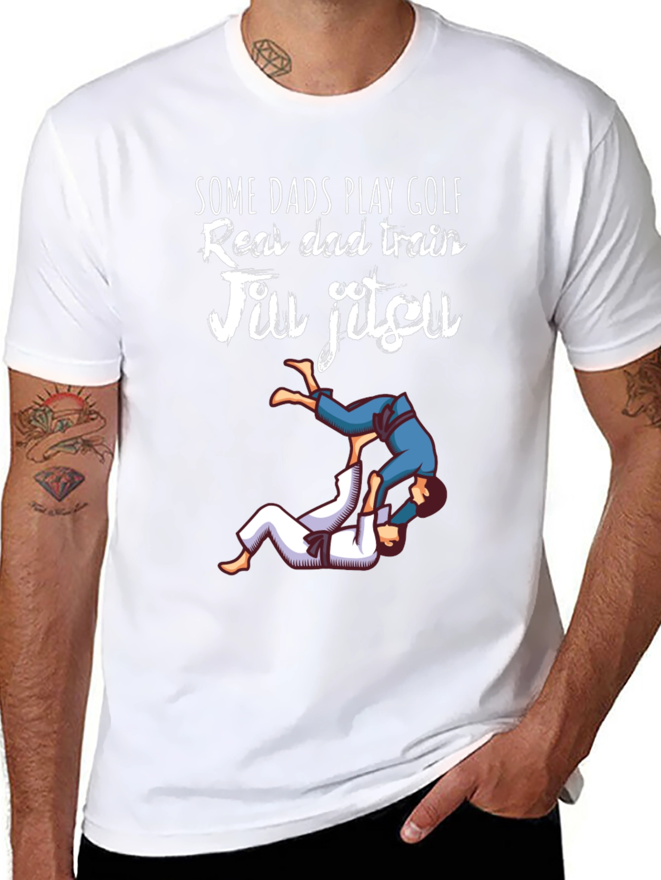 Jiu Jitsu Dad T-Shirt: Real Dads Train
