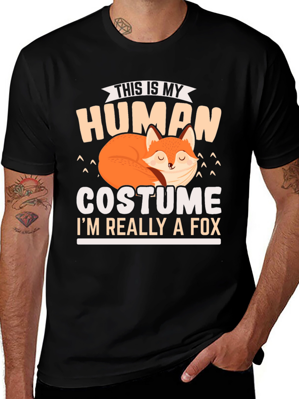 Human Costume Fox T-Shirt: Funny Animal Lover Tee
