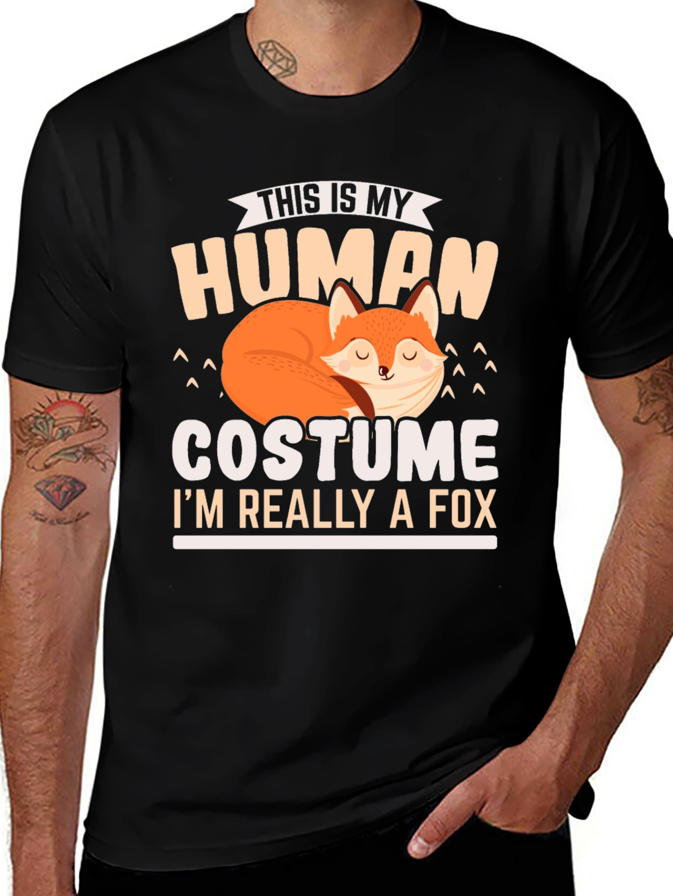 Human Costume Fox T-Shirt: Funny Animal Lover Tee