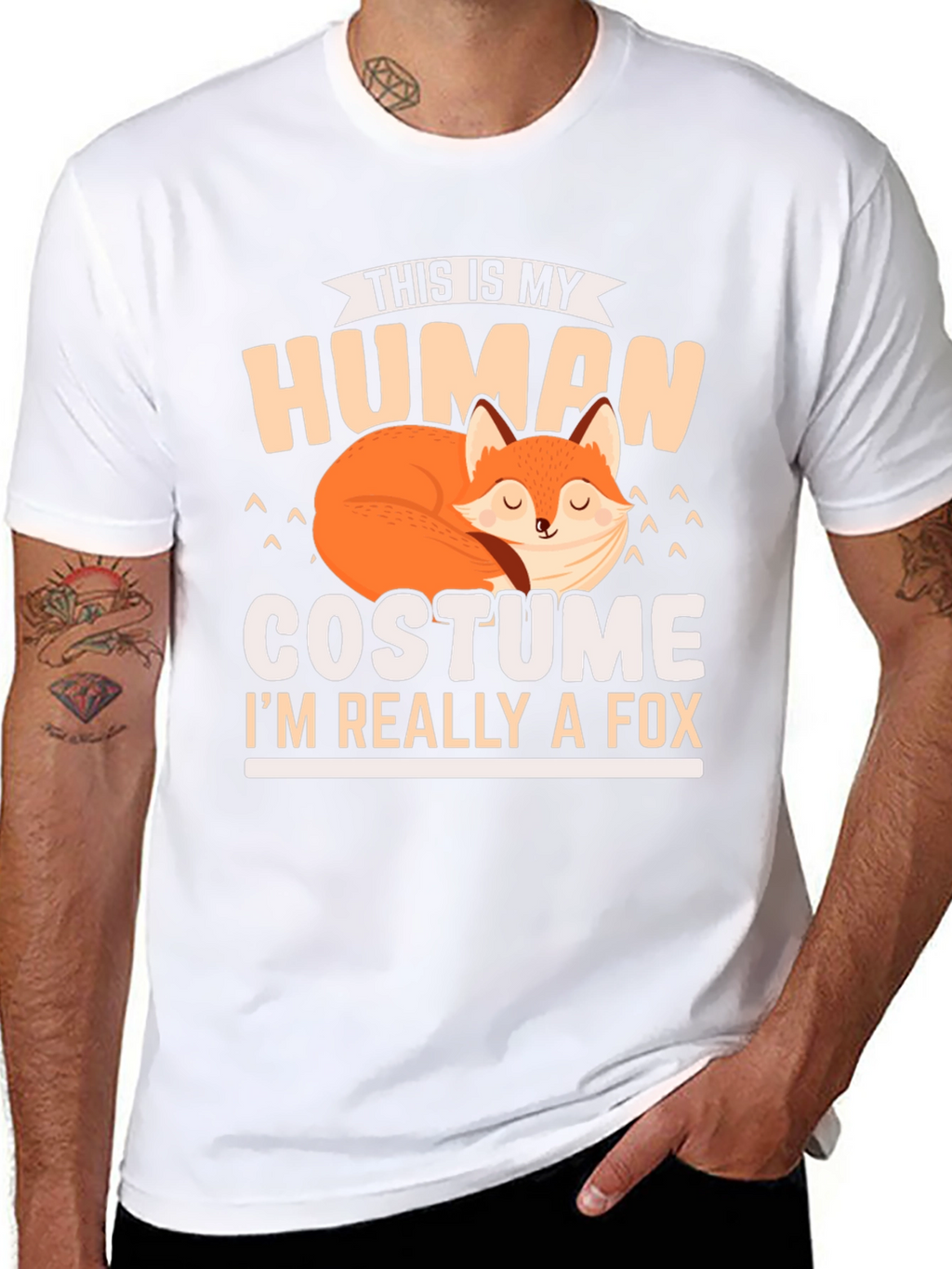 Human Costume Fox T-Shirt: Funny Animal Lover Tee
