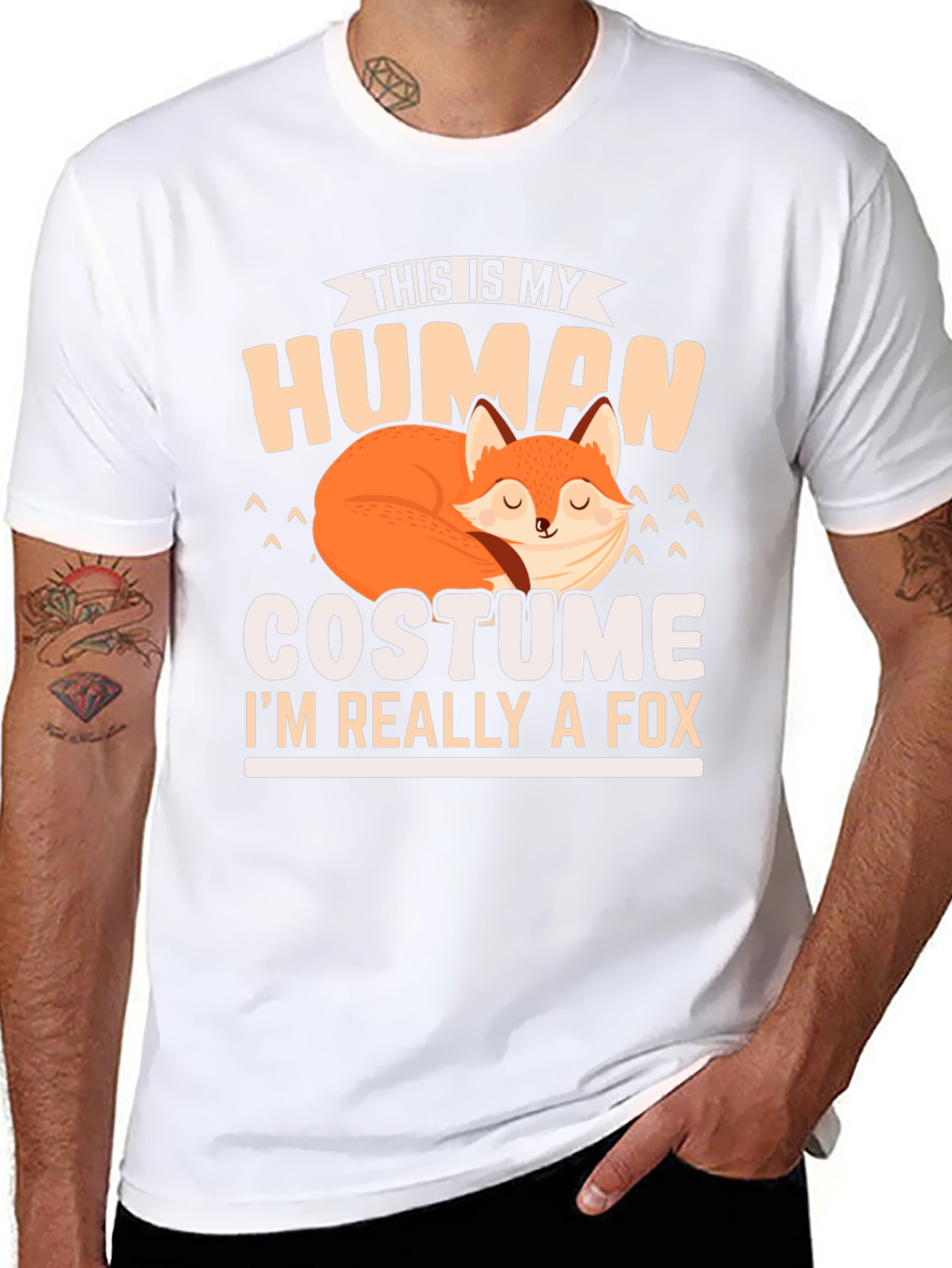 Human Costume Fox T-Shirt: Funny Animal Lover Tee