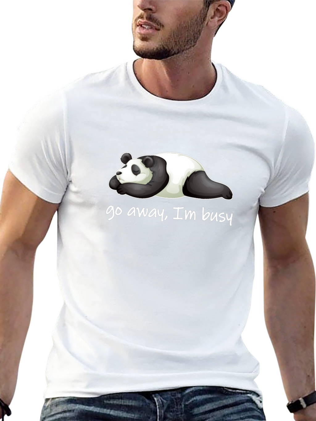 Lazy Panda T-Shirt - Go Away Im Busy