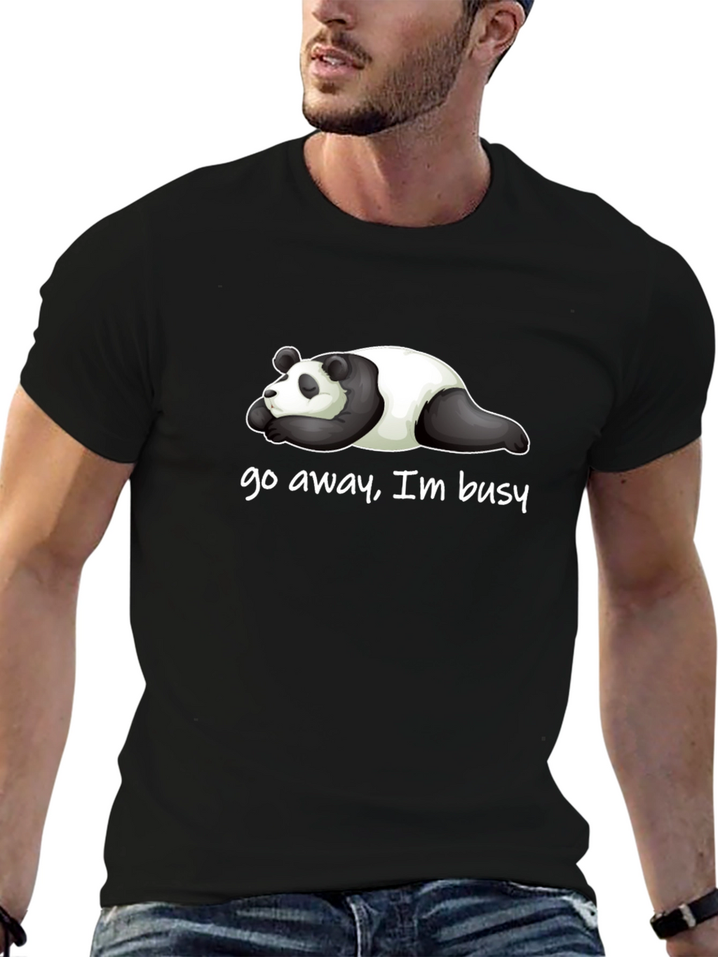Lazy Panda T-Shirt - Go Away Im Busy