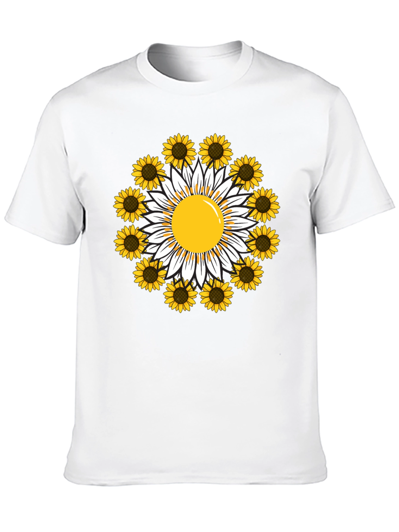 Sunflower Daisy Graphic Tee - Trendy Casual T-Shirt