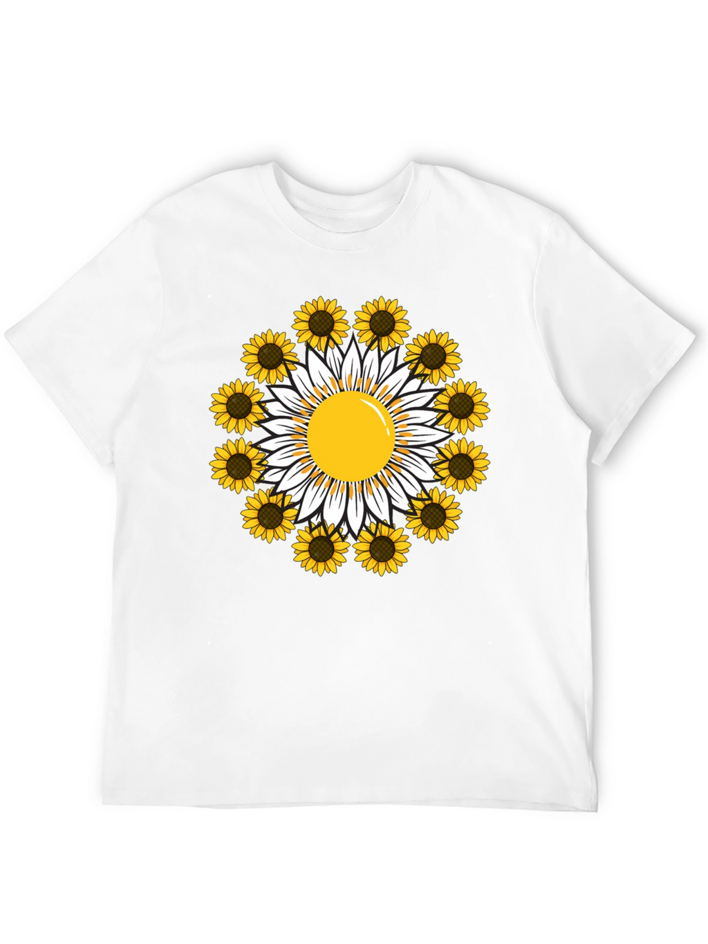 Sunflower Daisy Graphic Tee - Trendy Casual T-Shirt