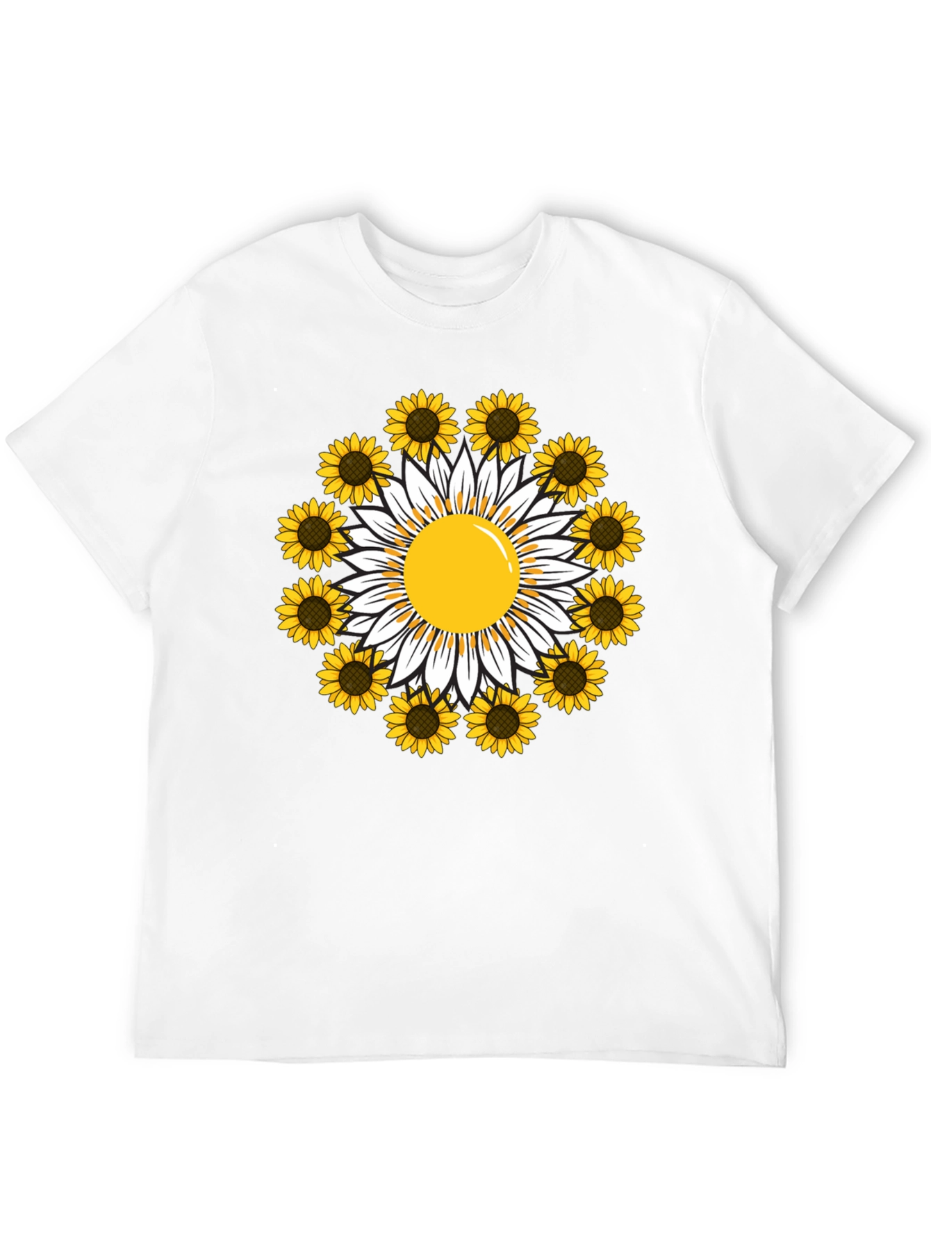 Sunflower Daisy Graphic Tee - Trendy Casual T-Shirt