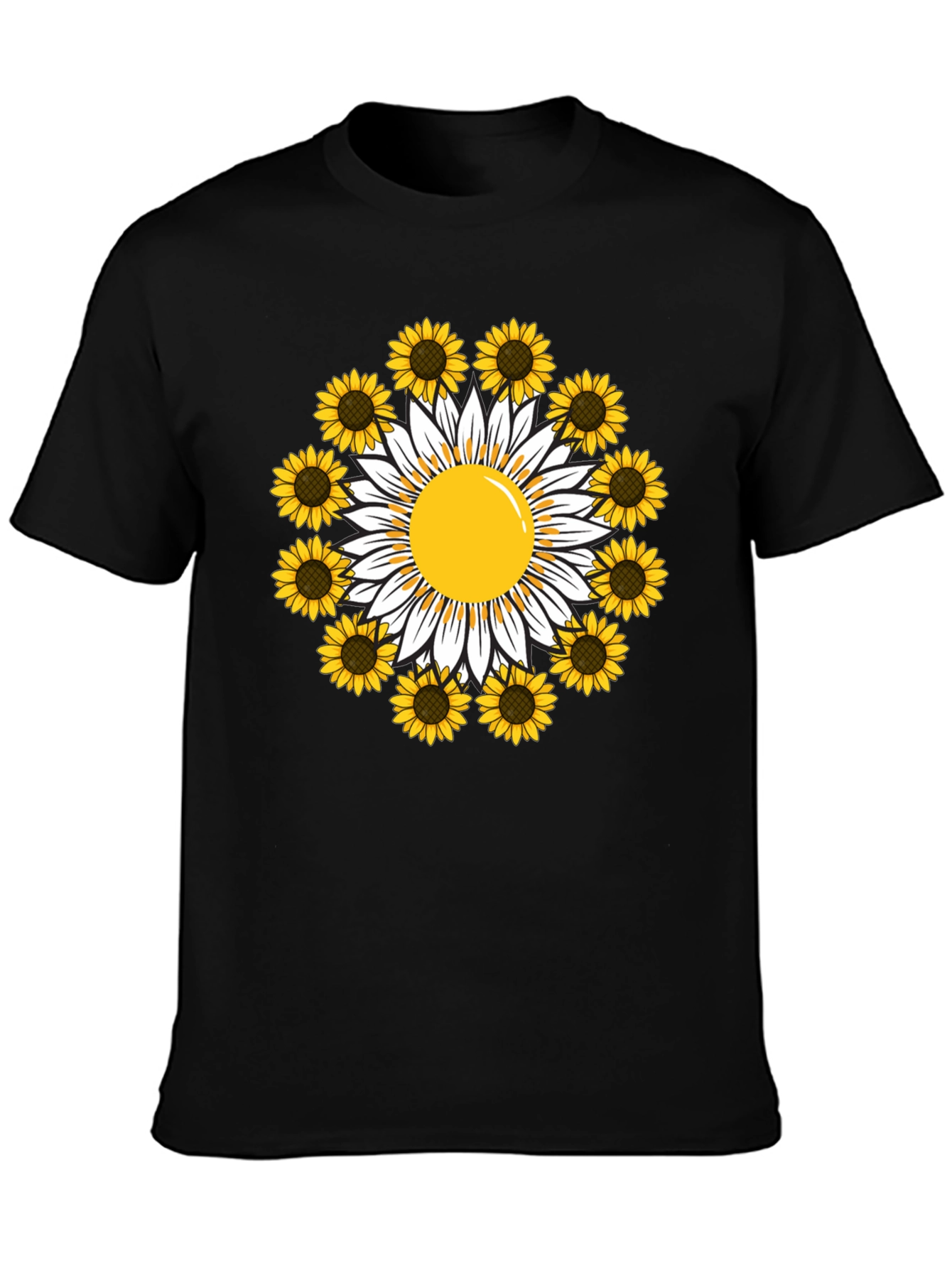 Sunflower Daisy Graphic Tee - Trendy Casual T-Shirt