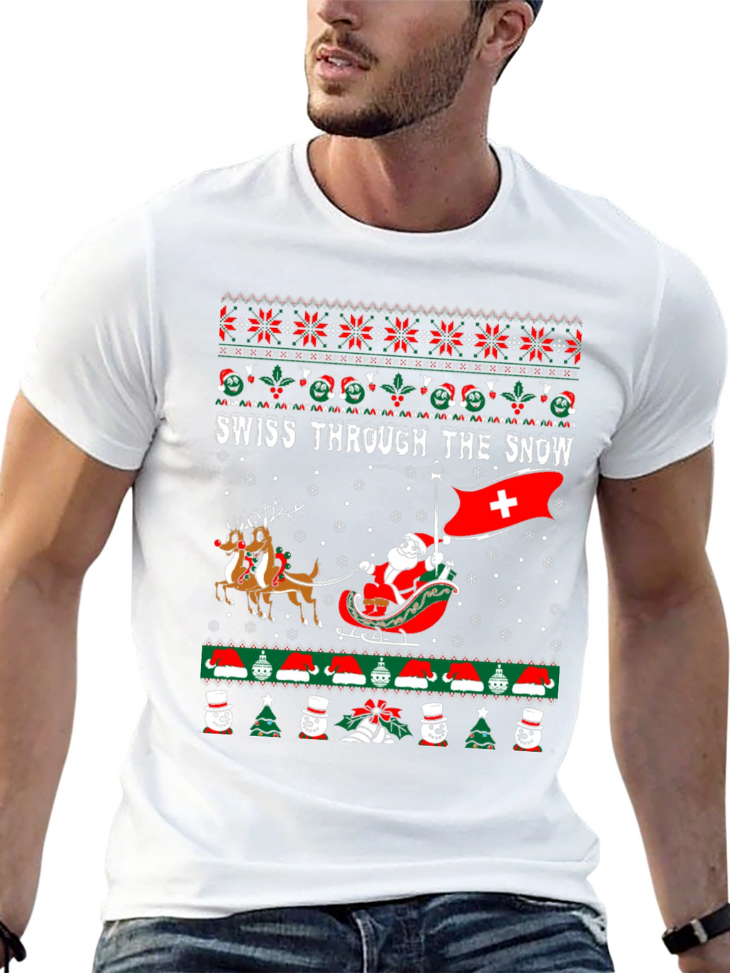 Swiss Through The Snow Christmas Sweater T-Shirt
