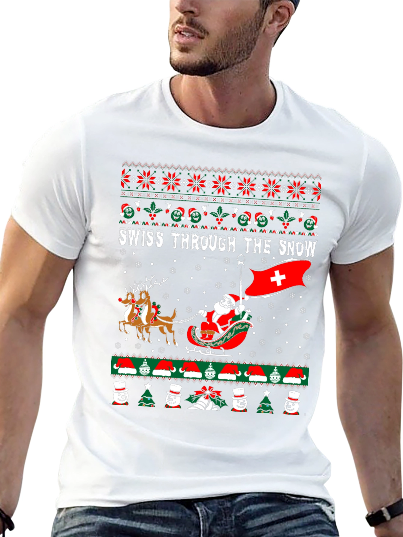 Swiss Through The Snow Christmas Sweater T-Shirt