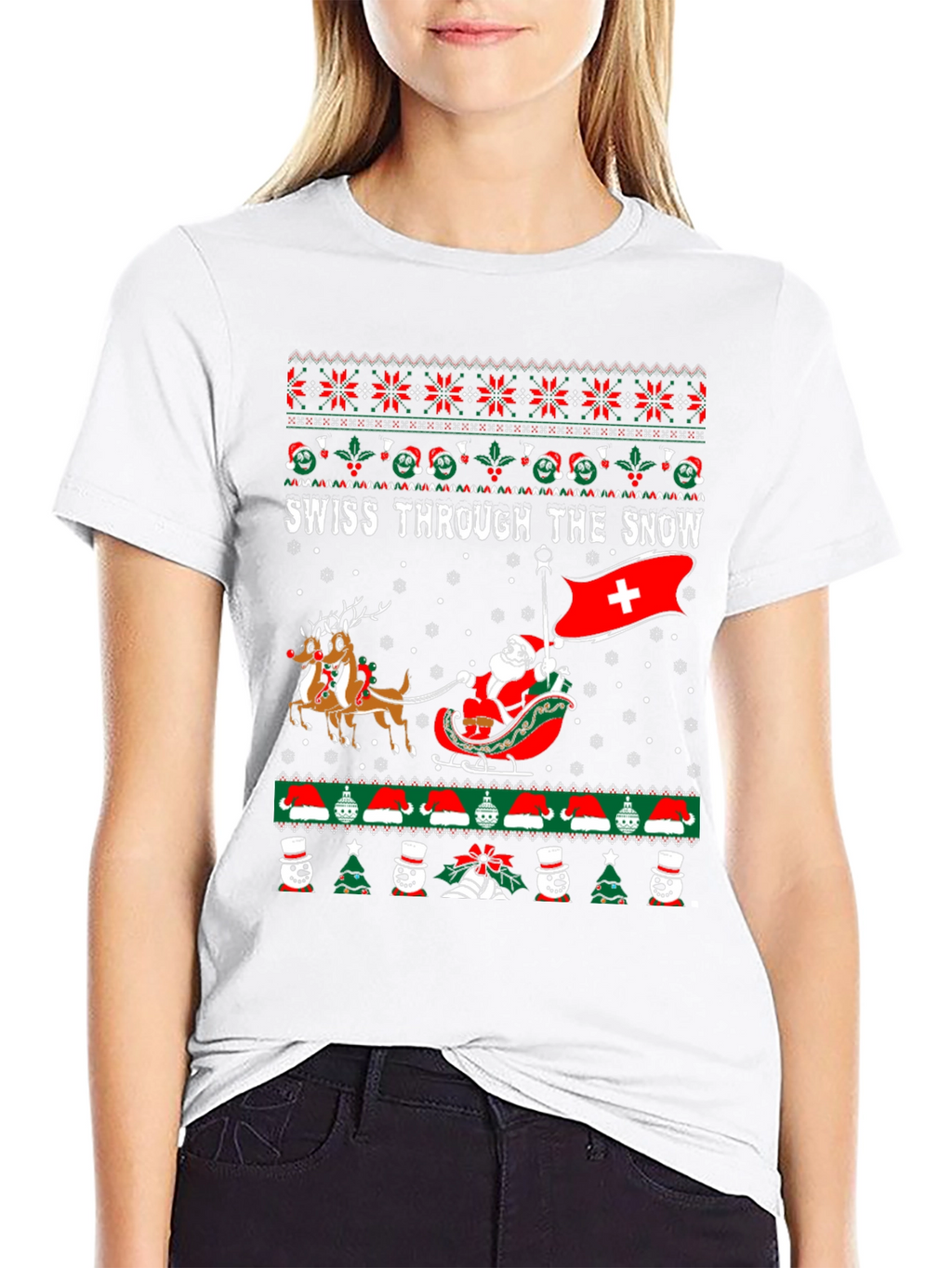 Swiss Through The Snow Christmas Sweater T-Shirt