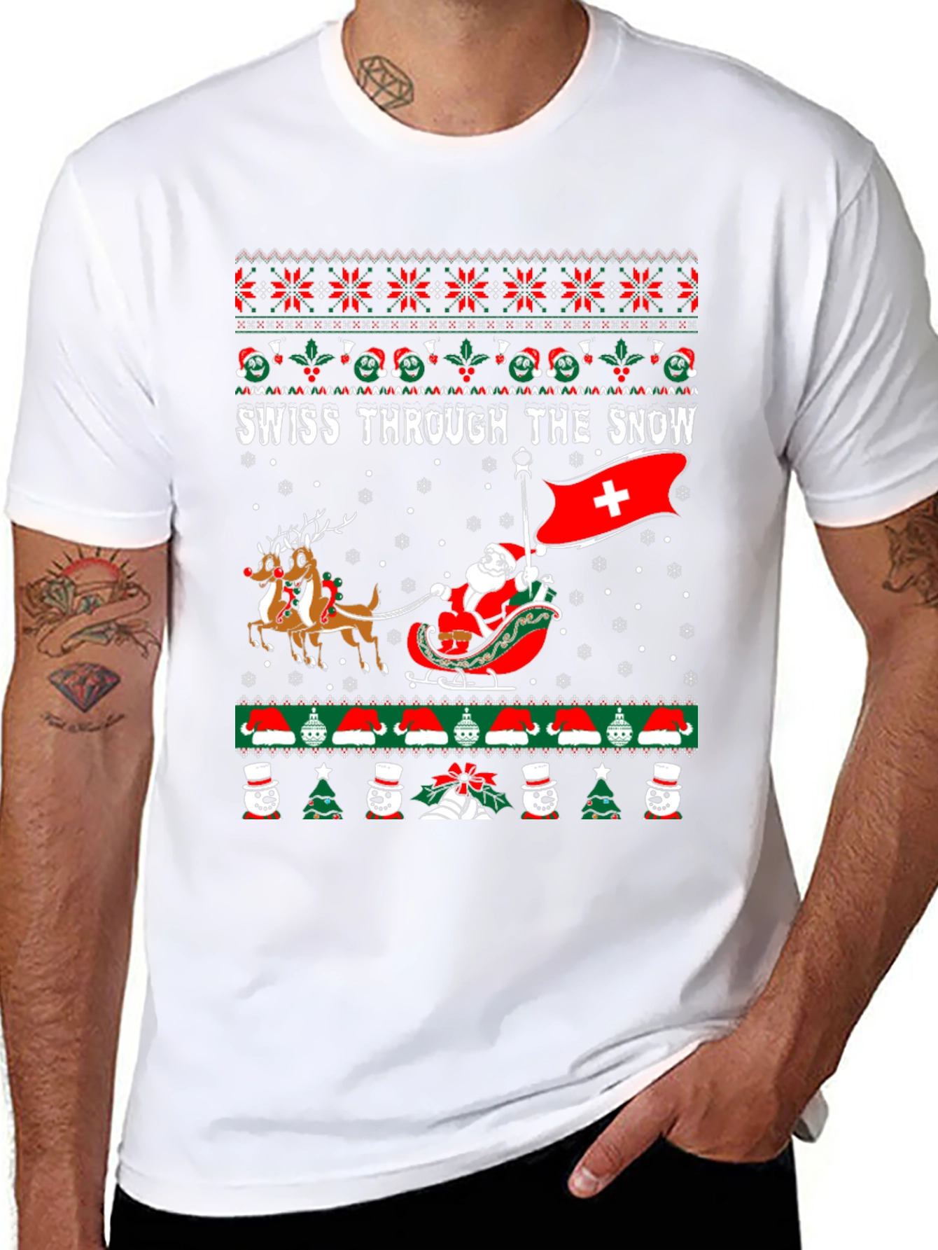 Swiss Through The Snow Christmas Sweater T-Shirt