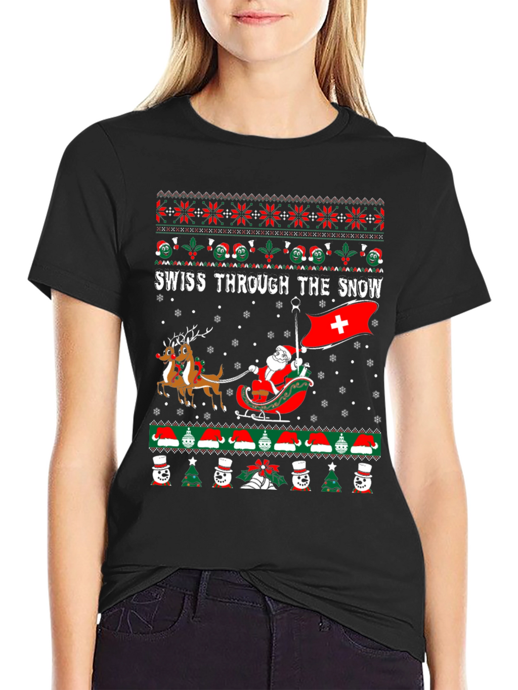Swiss Through The Snow Christmas Sweater T-Shirt