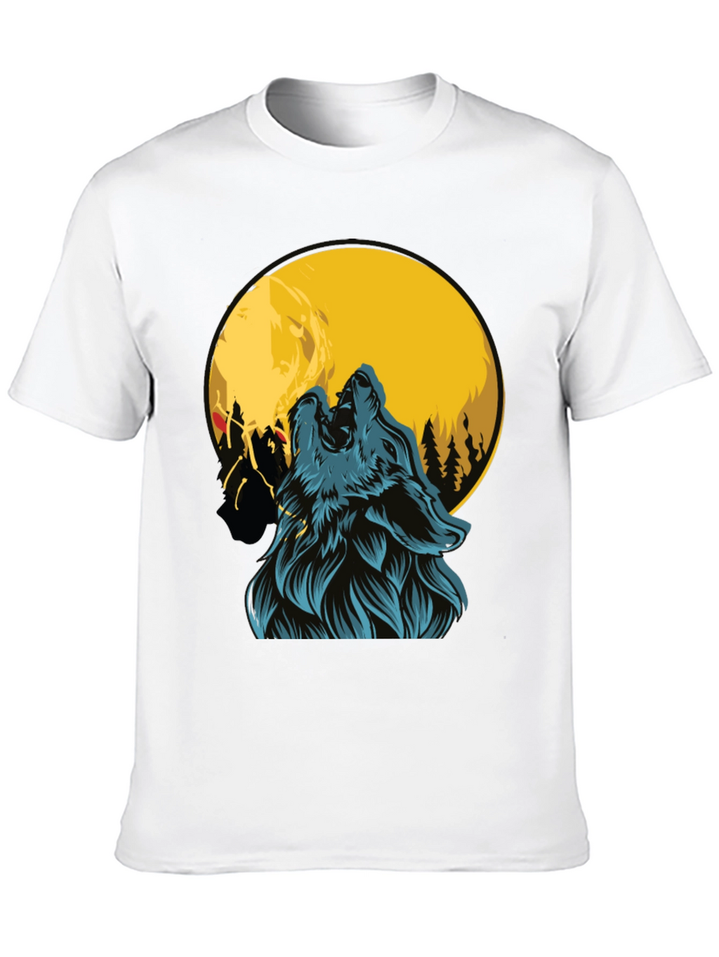 Wolf Howling at Moon Graphic Tee