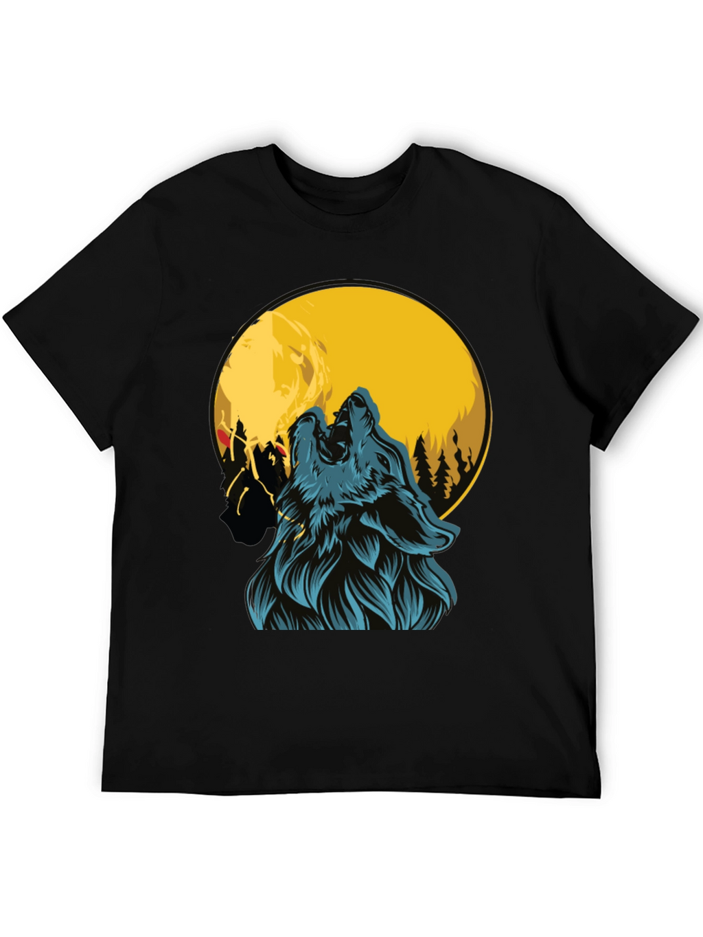 Wolf Howling at Moon Graphic Tee