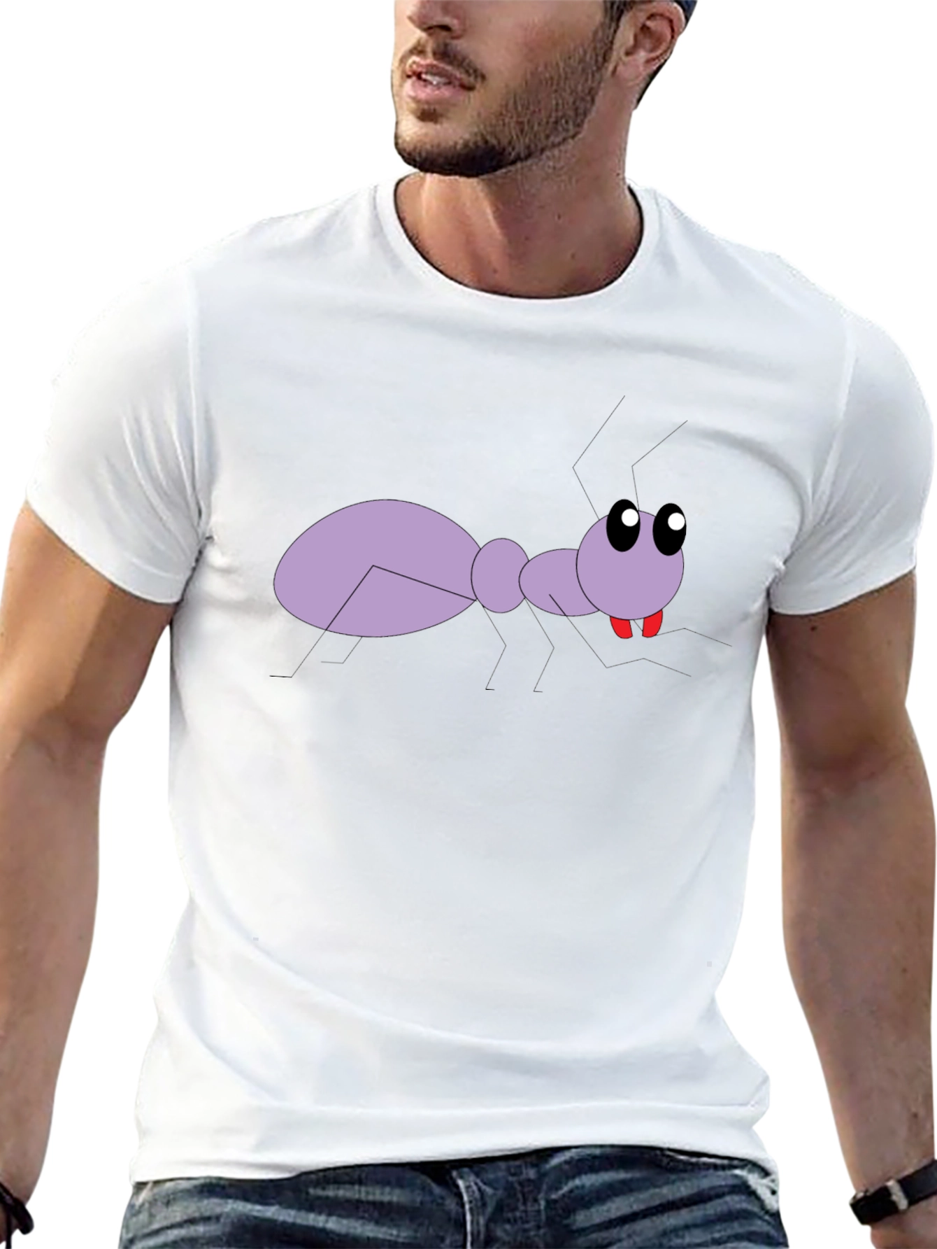 Cartoon Ant Graphic Tee - Black
