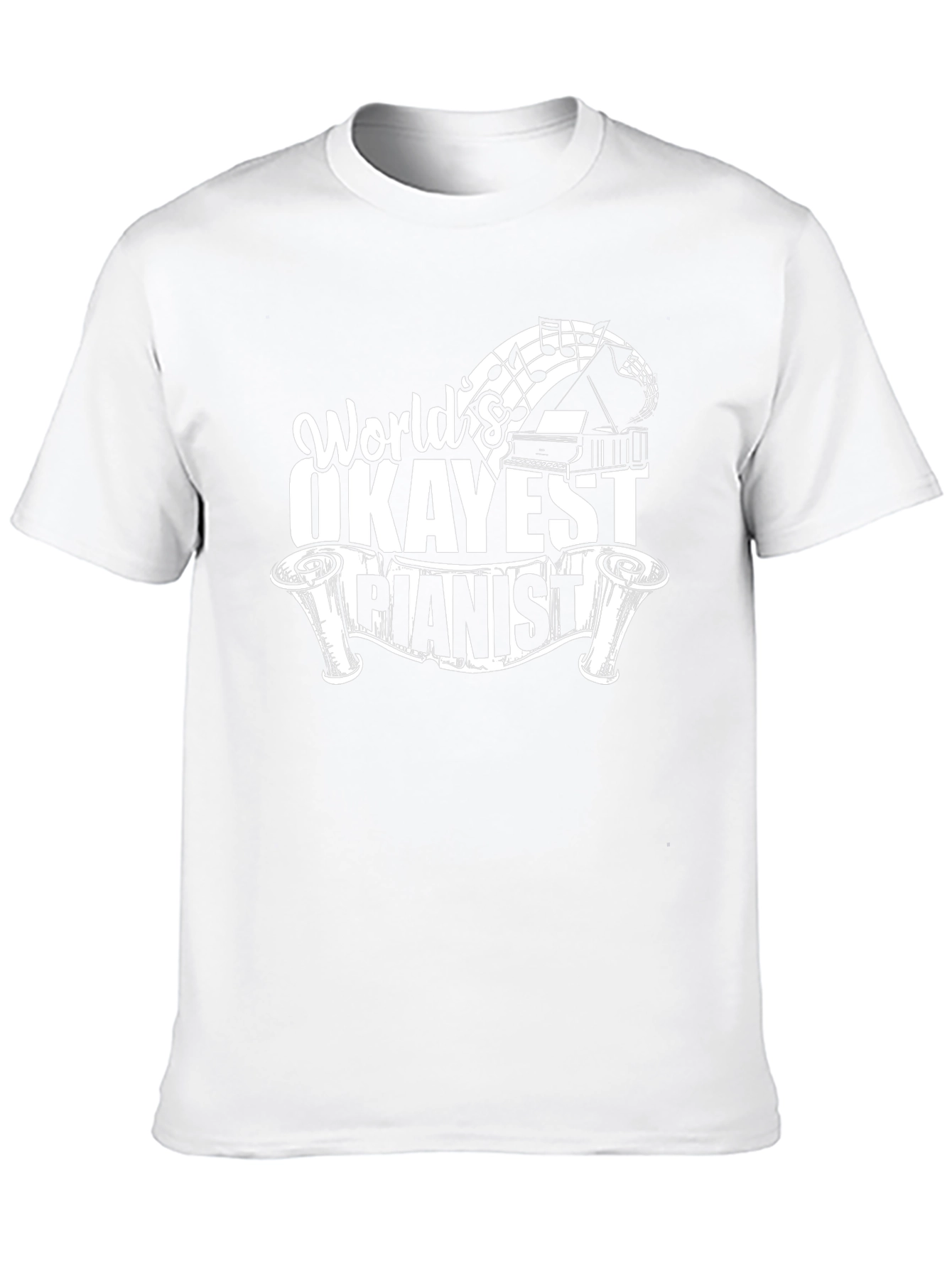 Worlds Okayest Pianist Graphic Tee - Music Lover Shirt