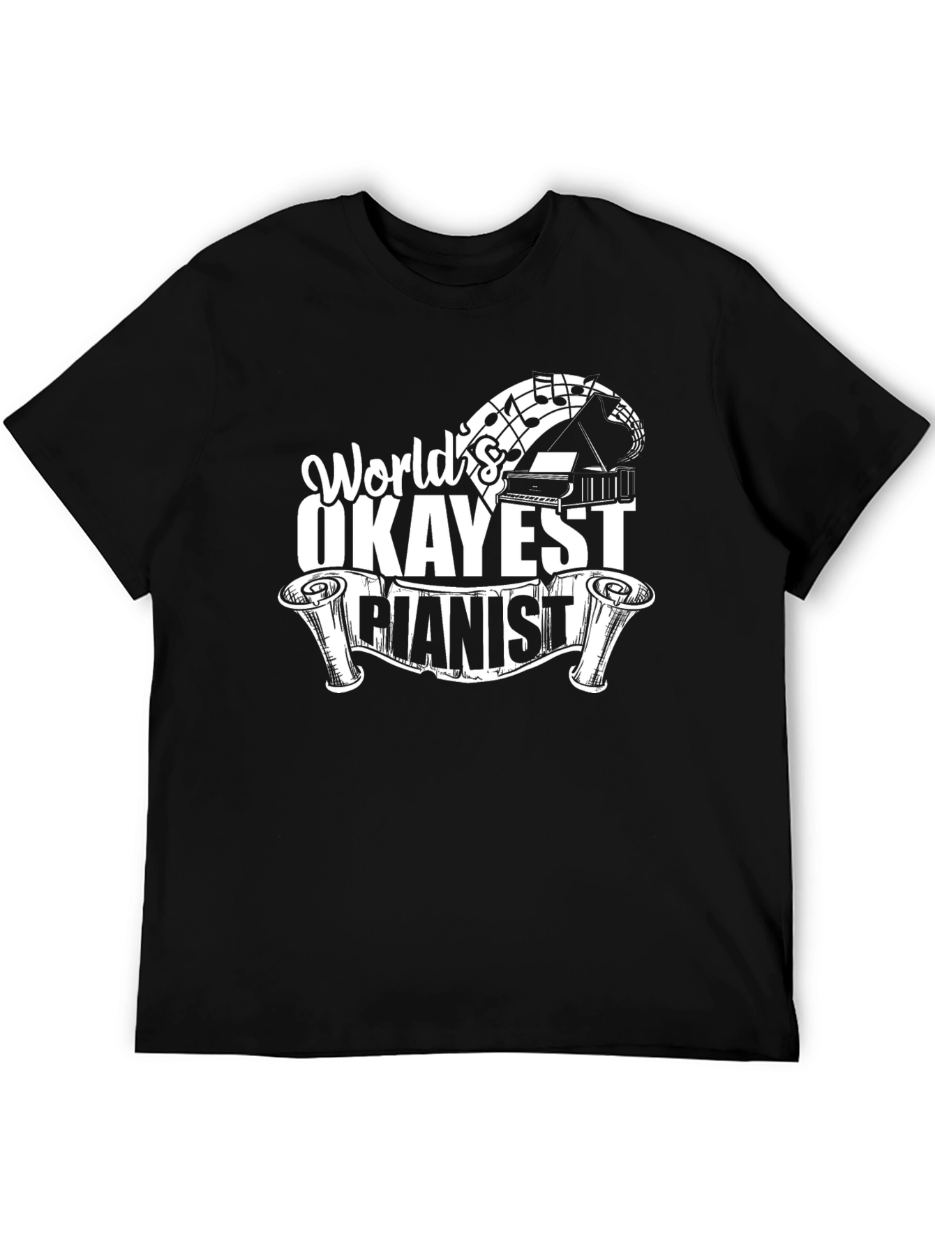 Worlds Okayest Pianist Graphic Tee - Music Lover Shirt