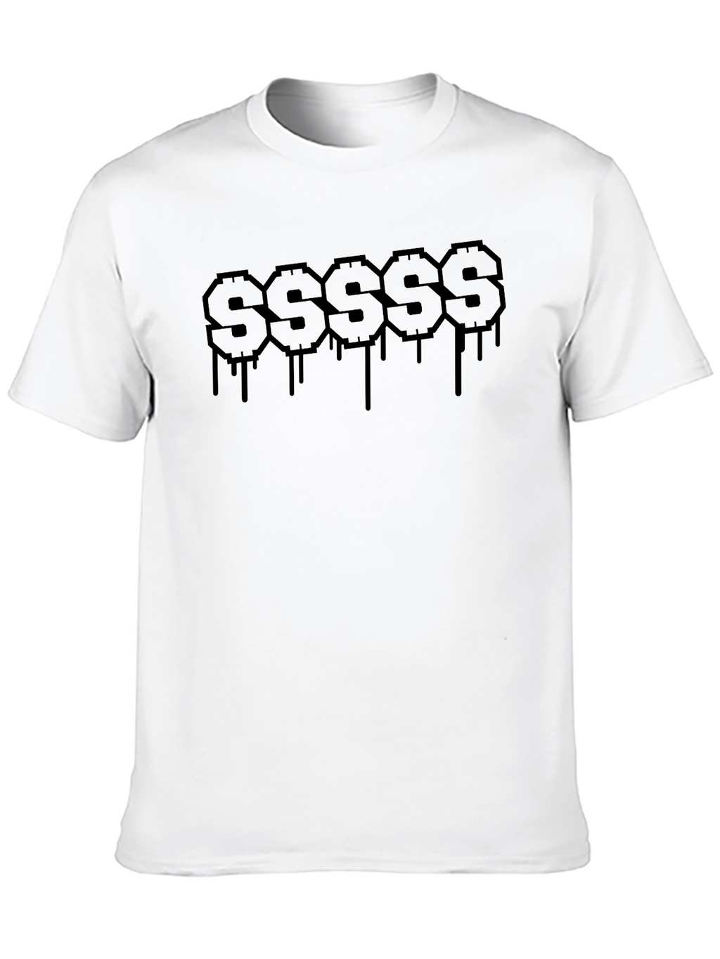 Mens Black $$$$$ Dripping Graphic T-Shirt