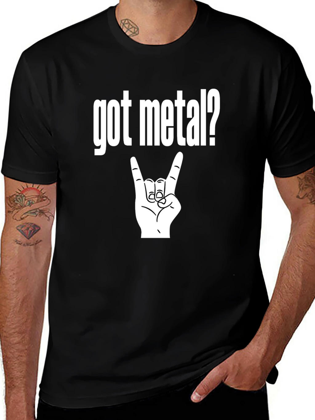 Got Metal? Black T-Shirt Rock Hand Heavy Music