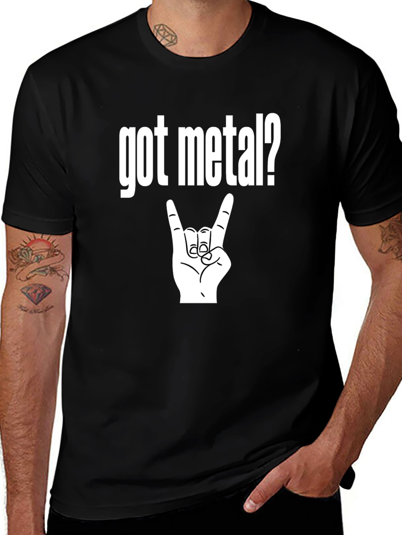 Got Metal? Black T-Shirt Rock Hand Heavy Music