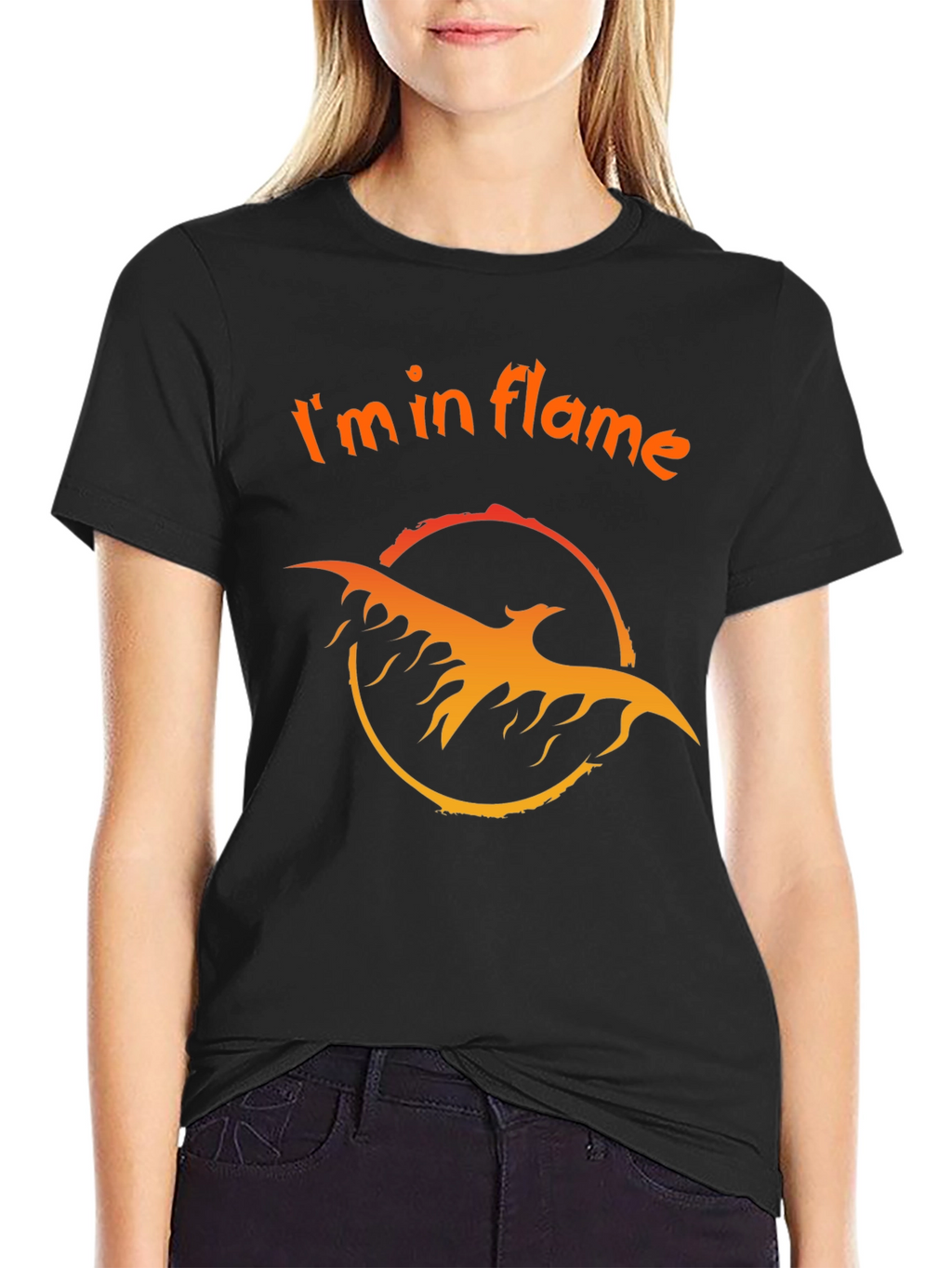 Im in Flame Black Graphic Tee