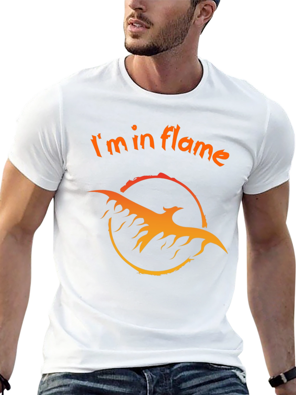 Im in Flame Black Graphic Tee