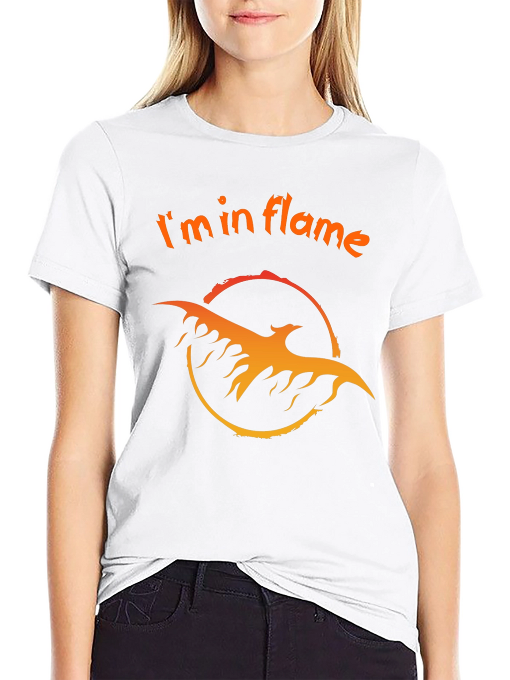 Im in Flame Black Graphic Tee
