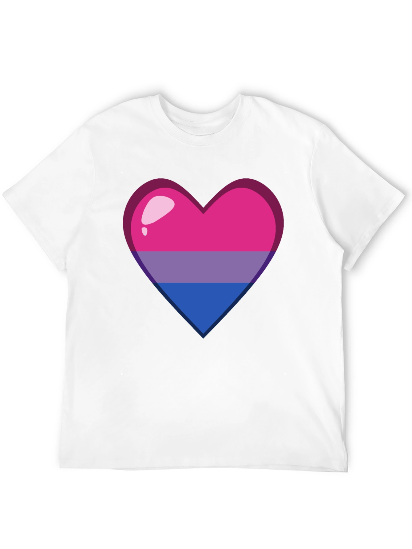 Bisexual Pride Heart Graphic Tee - Soft Cotton Blend