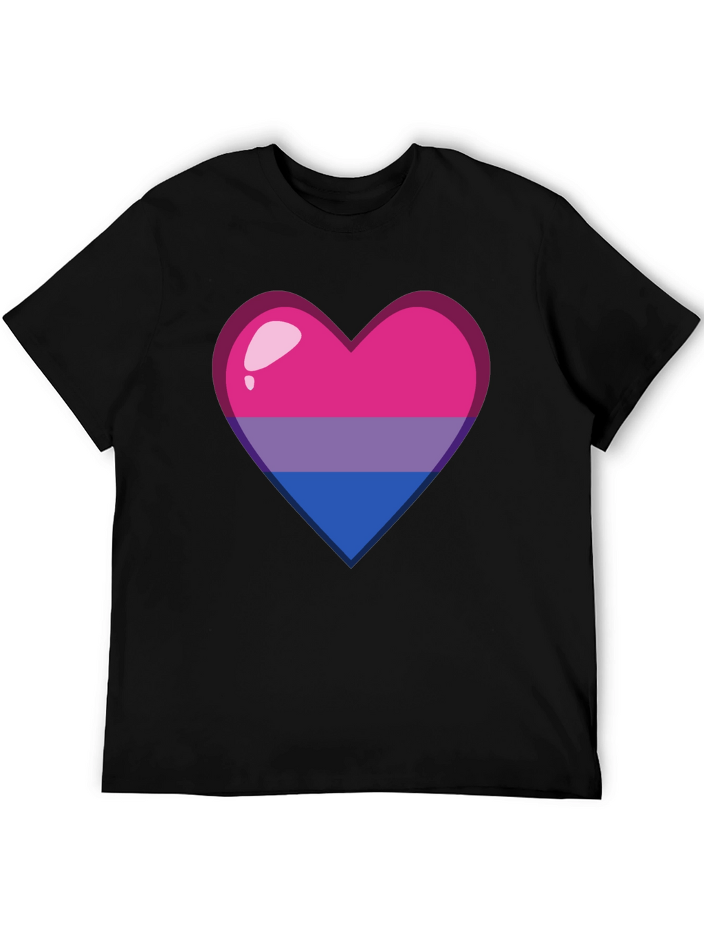 Bisexual Pride Heart Graphic Tee - Soft Cotton Blend