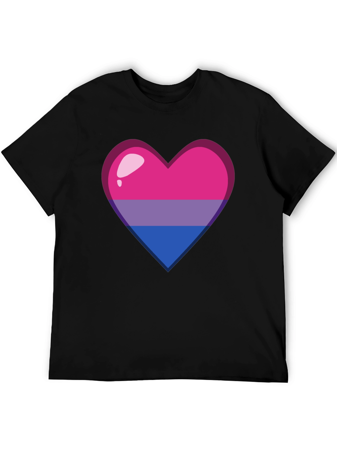 Bisexual Pride Heart Graphic Tee - Soft Cotton Blend