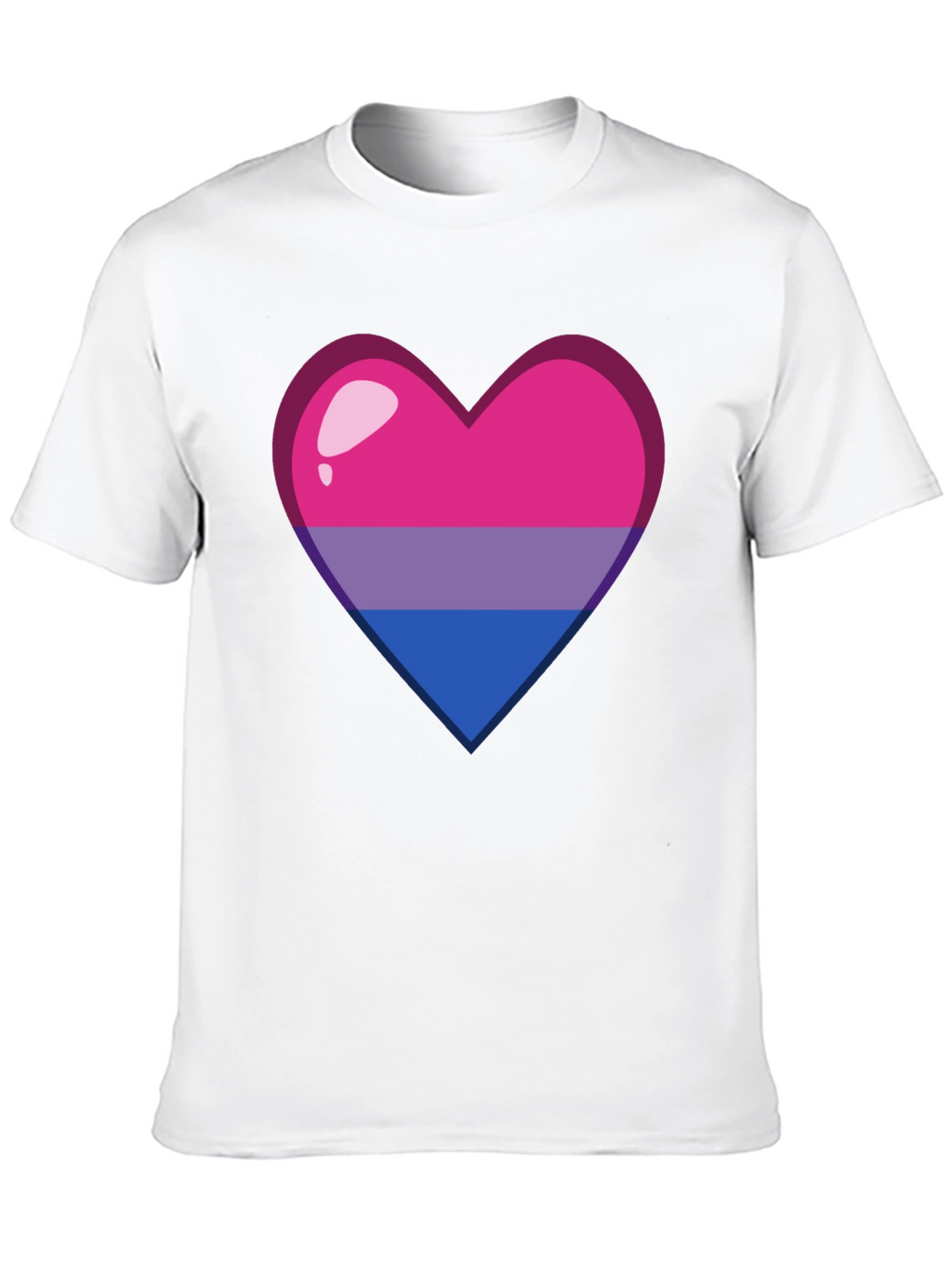 Bisexual Pride Heart Graphic Tee - Soft Cotton Blend