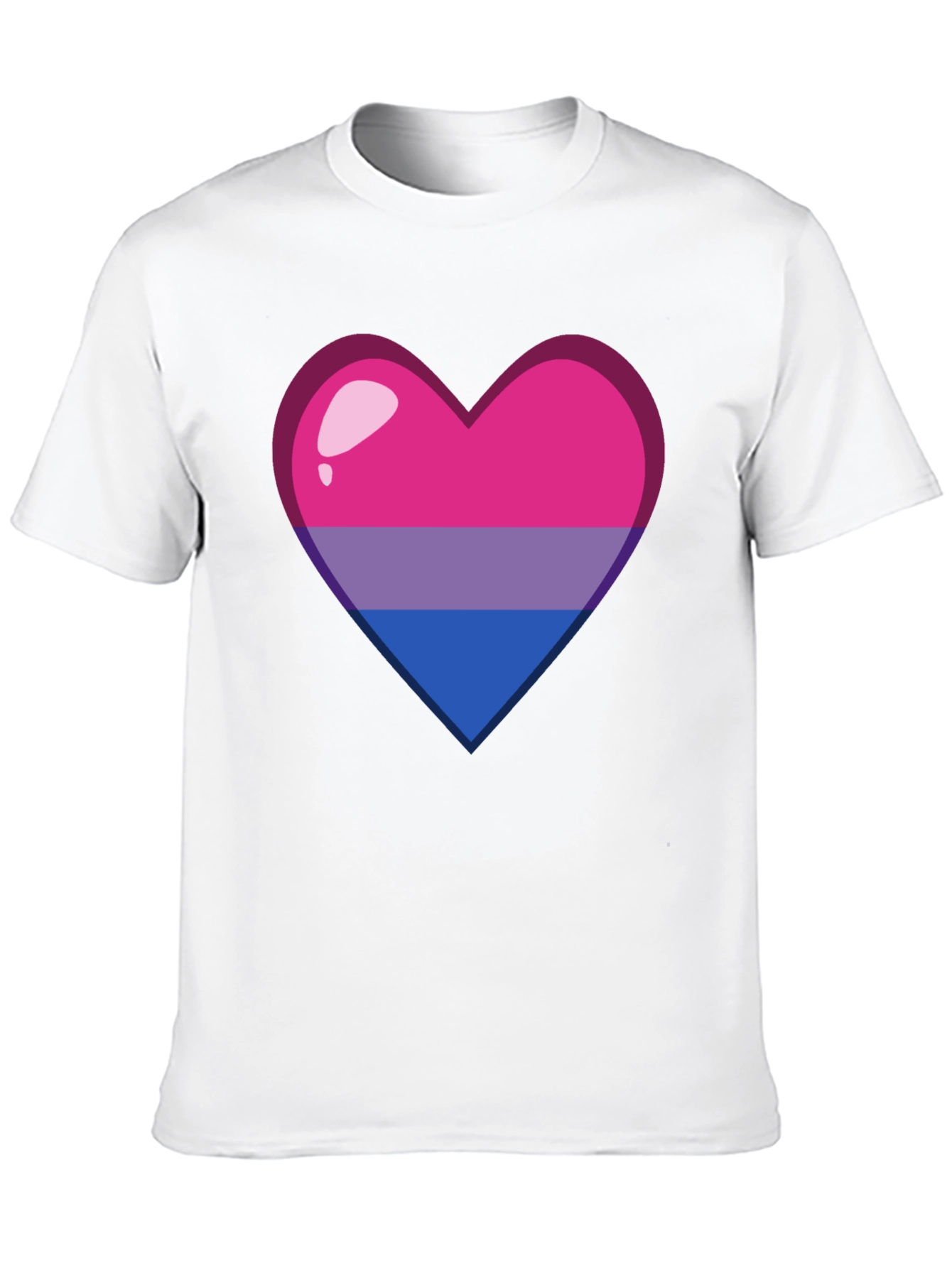 Bisexual Pride Heart Graphic Tee - Soft Cotton Blend