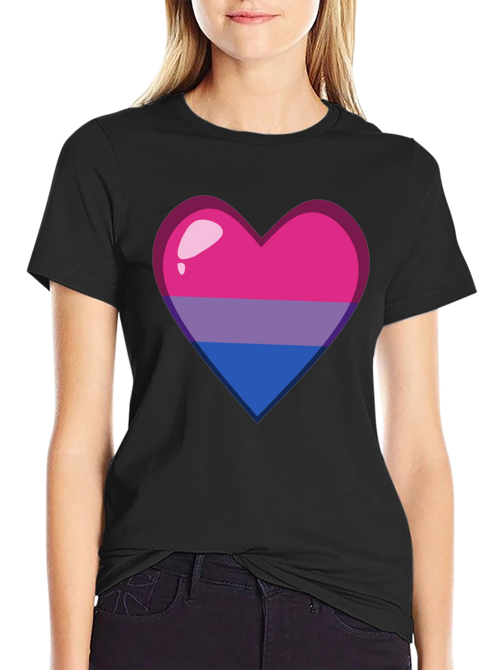 Bisexual Pride Heart Graphic Tee - Soft Cotton Blend