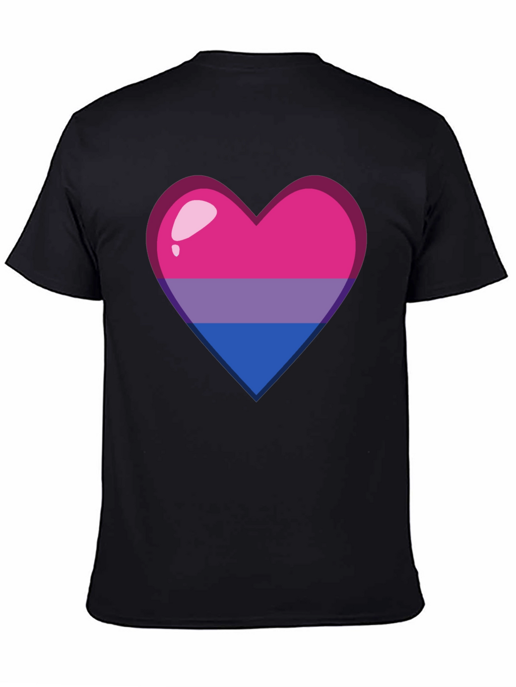 Bisexual Pride Heart Graphic Tee - Soft Cotton Blend