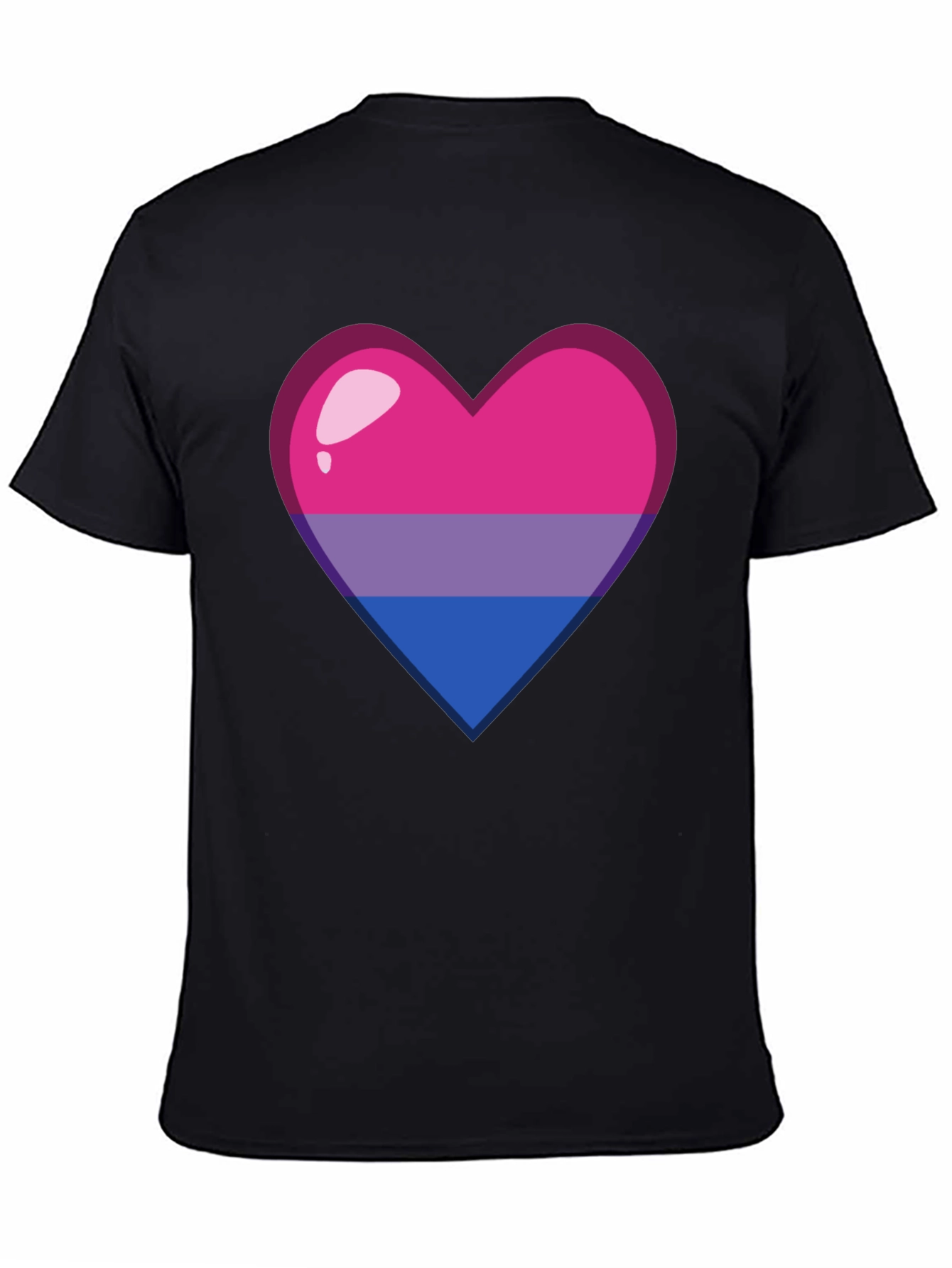 Bisexual Pride Heart Graphic Tee - Soft Cotton Blend