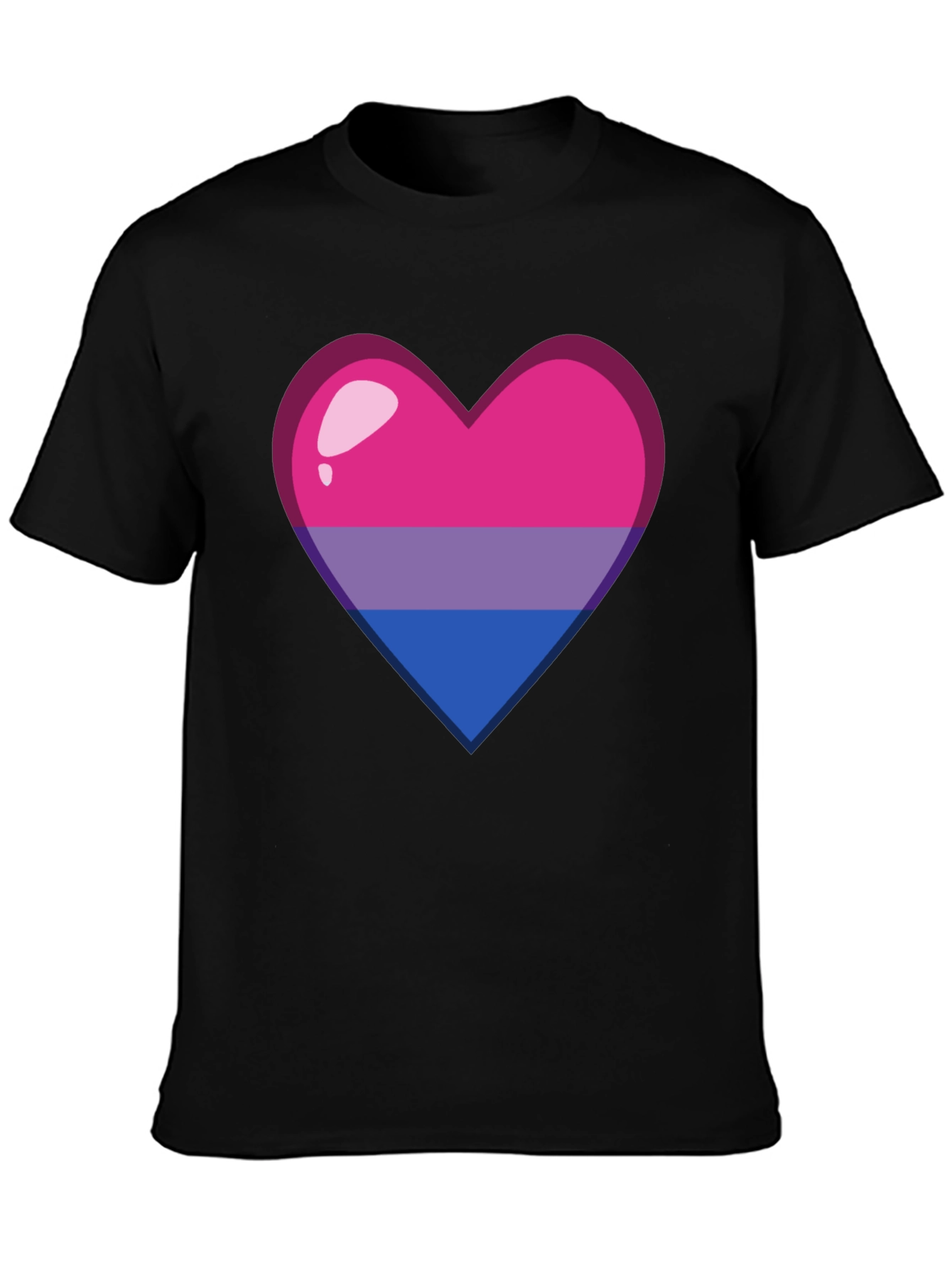 Bisexual Pride Heart Graphic Tee - Soft Cotton Blend
