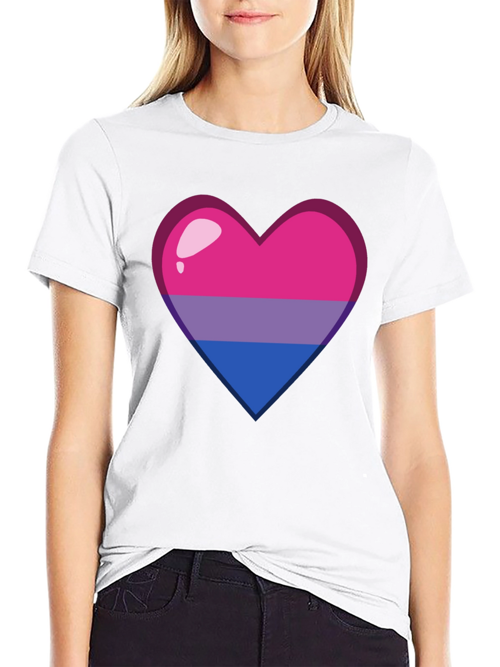 Bisexual Pride Heart Graphic Tee - Soft Cotton Blend