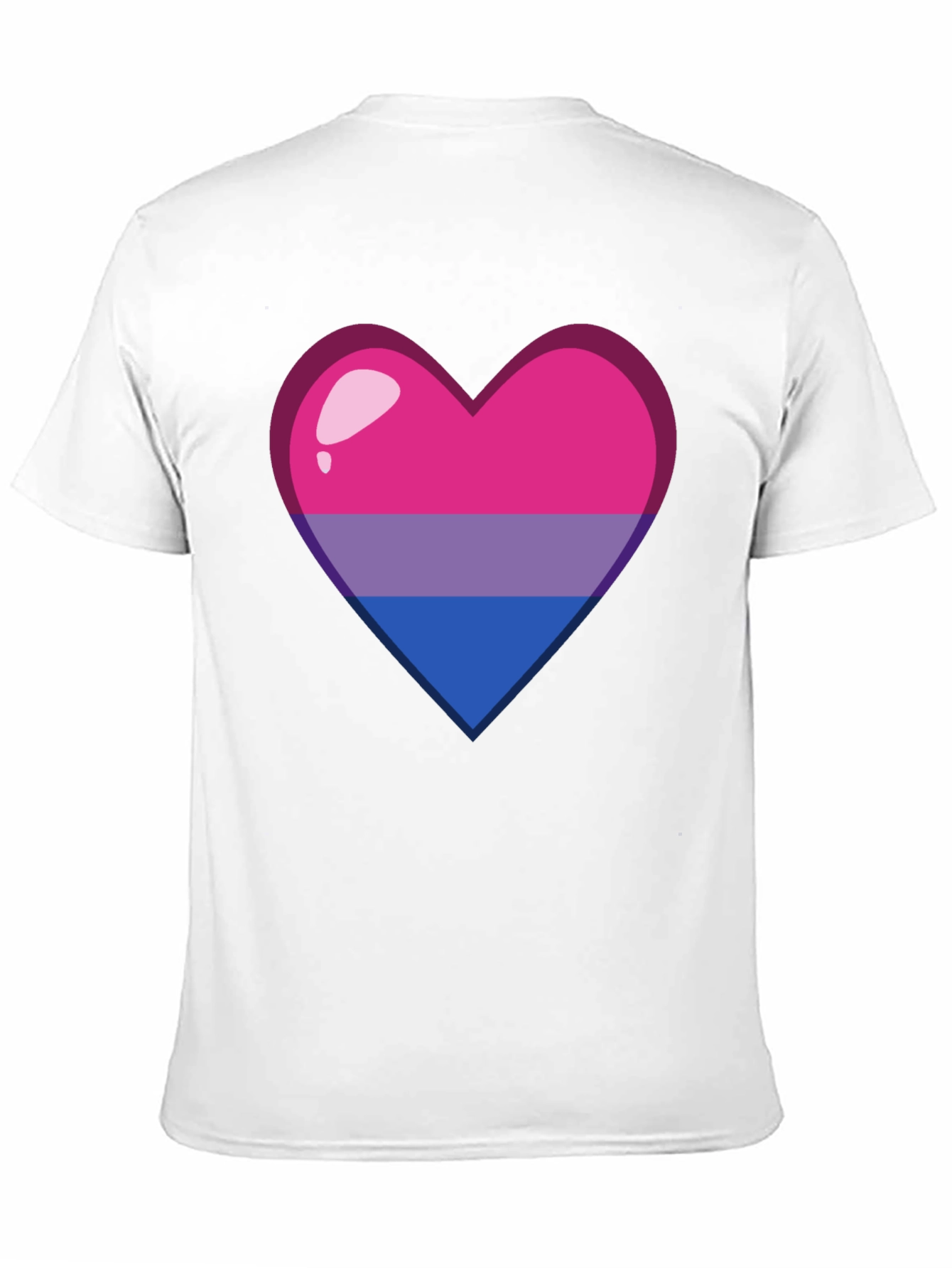 Bisexual Pride Heart Graphic Tee - Soft Cotton Blend