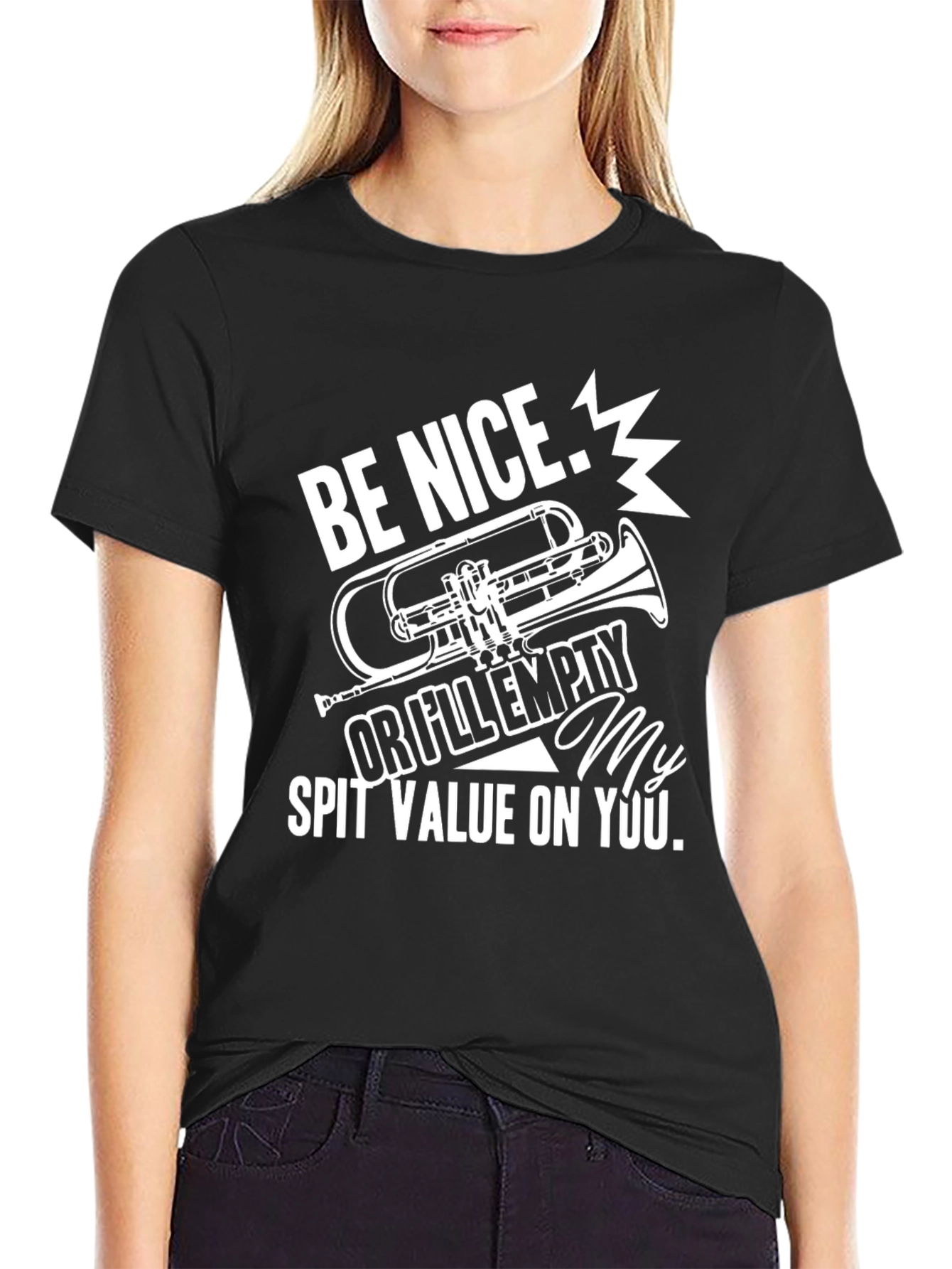 Be Nice T-Shirt: Trumpet Humor Tee for Musicians
